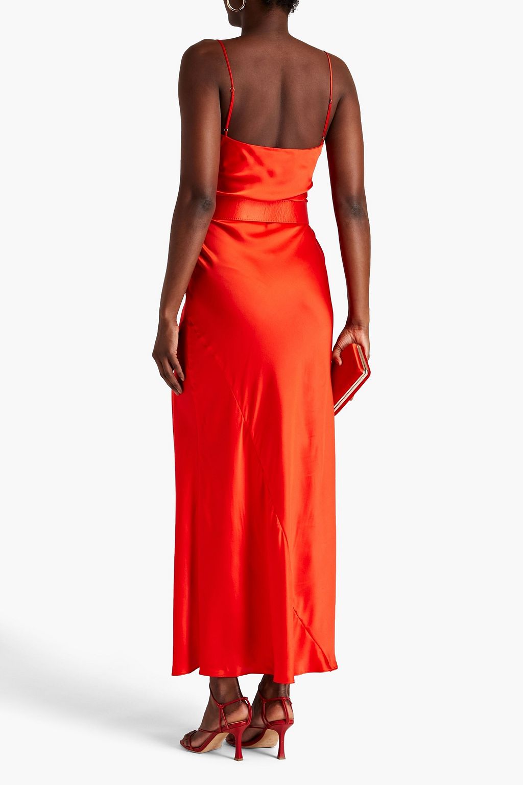 NICHOLAS Simone belted silksatin maxi dress THE