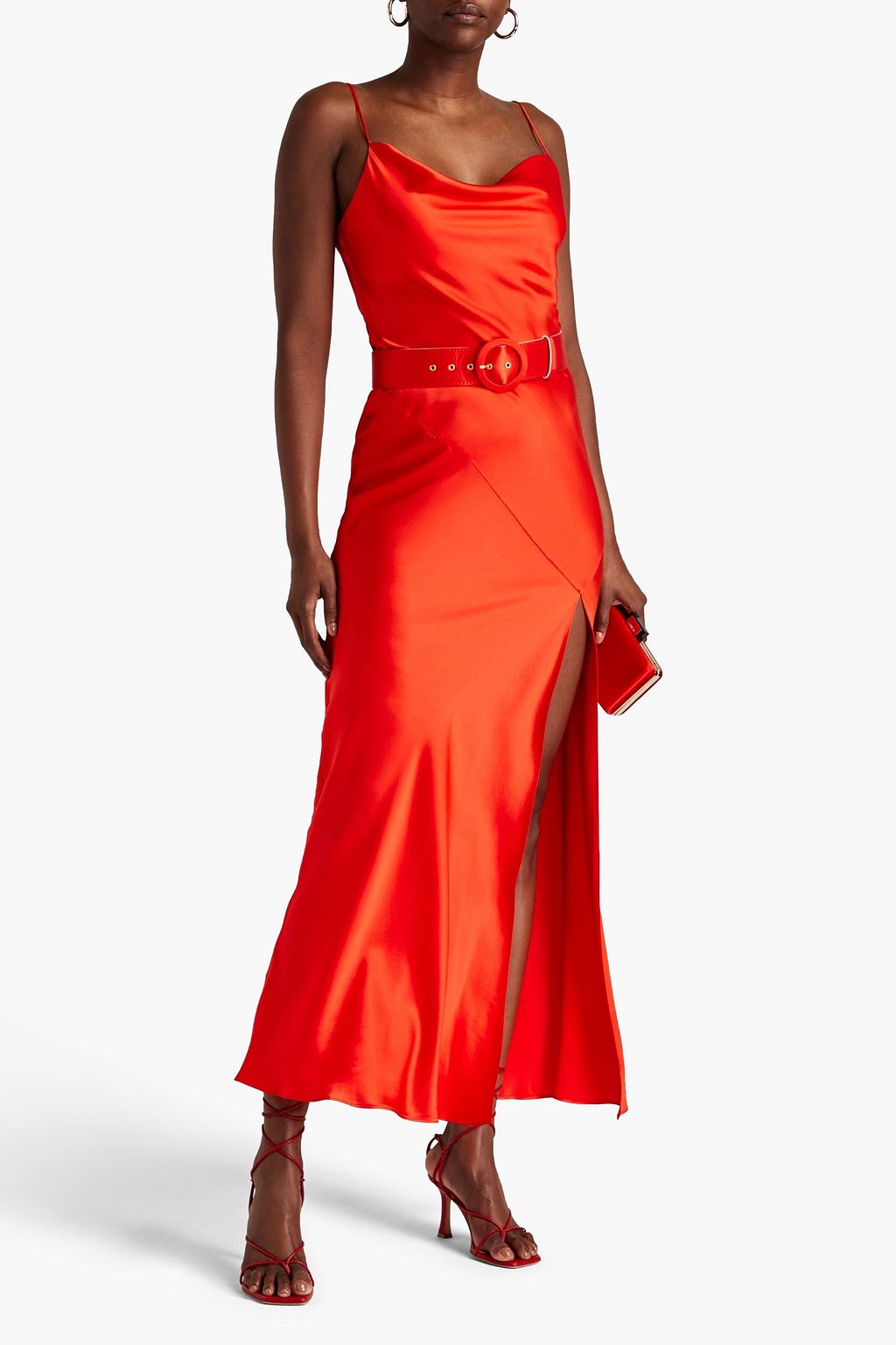 NICHOLAS Simone belted silksatin maxi dress THE