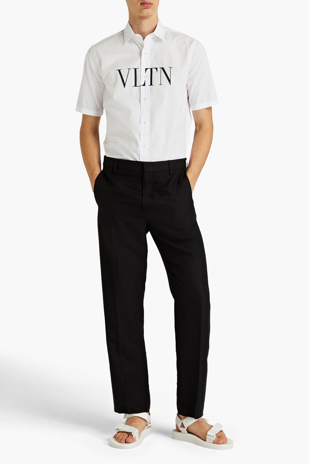 VALENTINO GARAVANI Satin-trimmed silk tuxedo pants