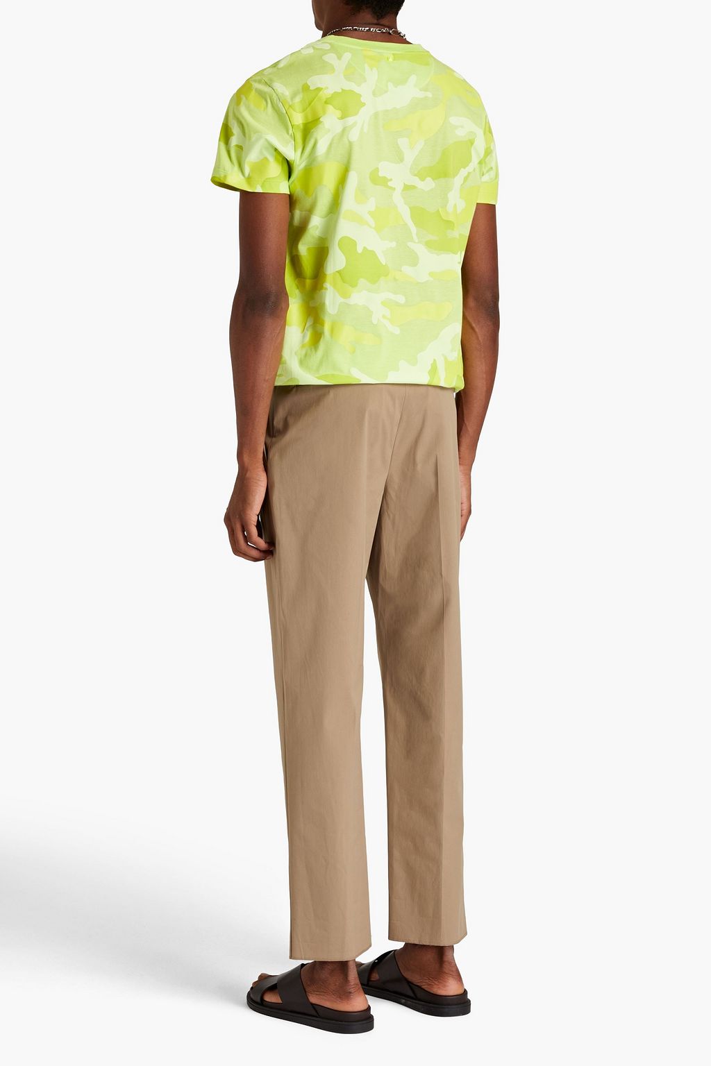 VALENTINO Pleated cotton-blend poplin chinos
