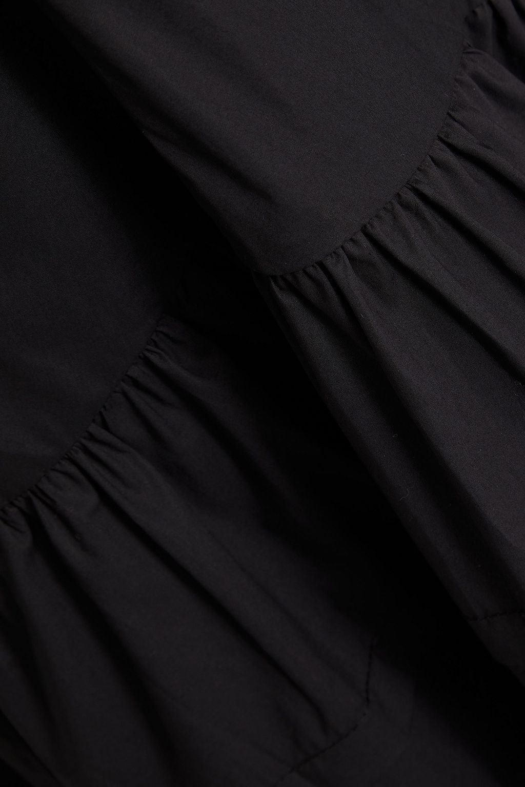NICHOLAS Betty tiered cutout cotton-poplin midi dress