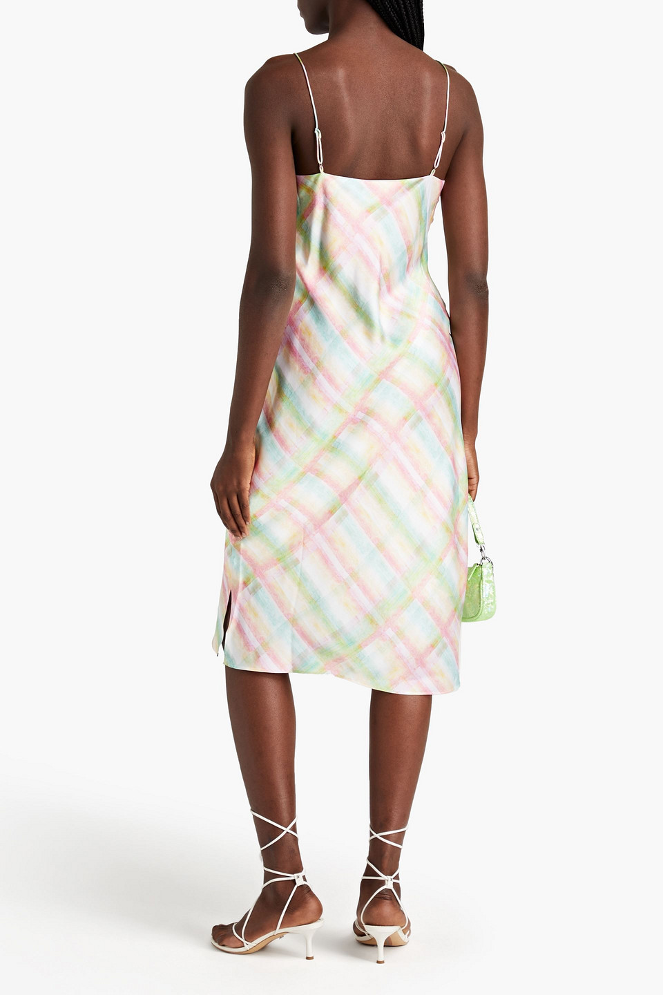 Shop Cami Nyc Printed Silk-satin Slip Dress In Pastel Pink