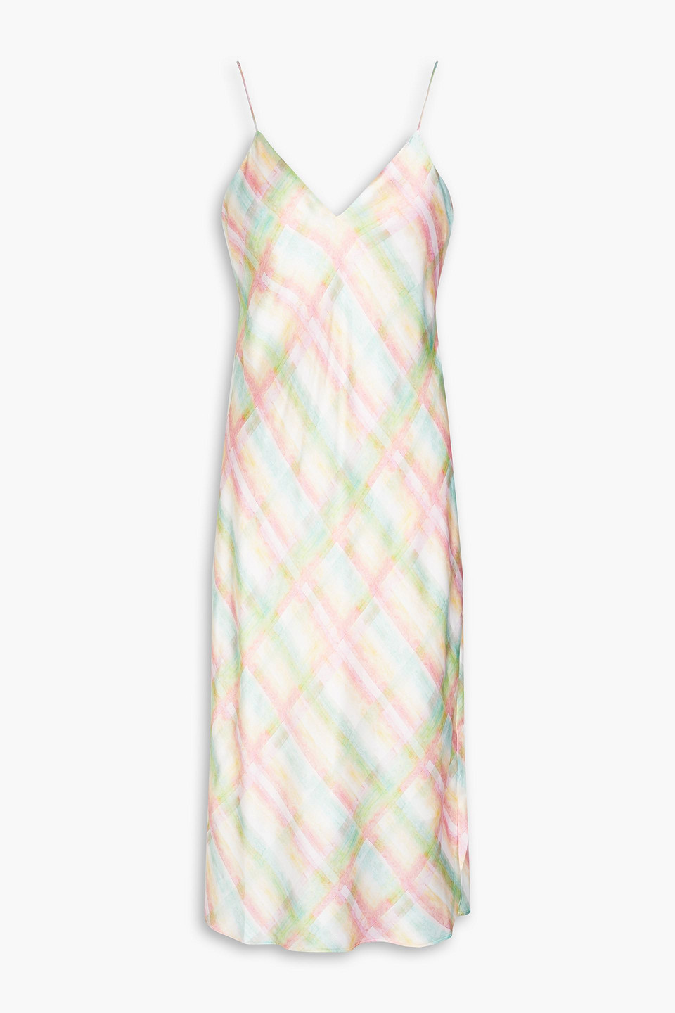 Shop Cami Nyc Printed Silk-satin Slip Dress In Pastel Pink