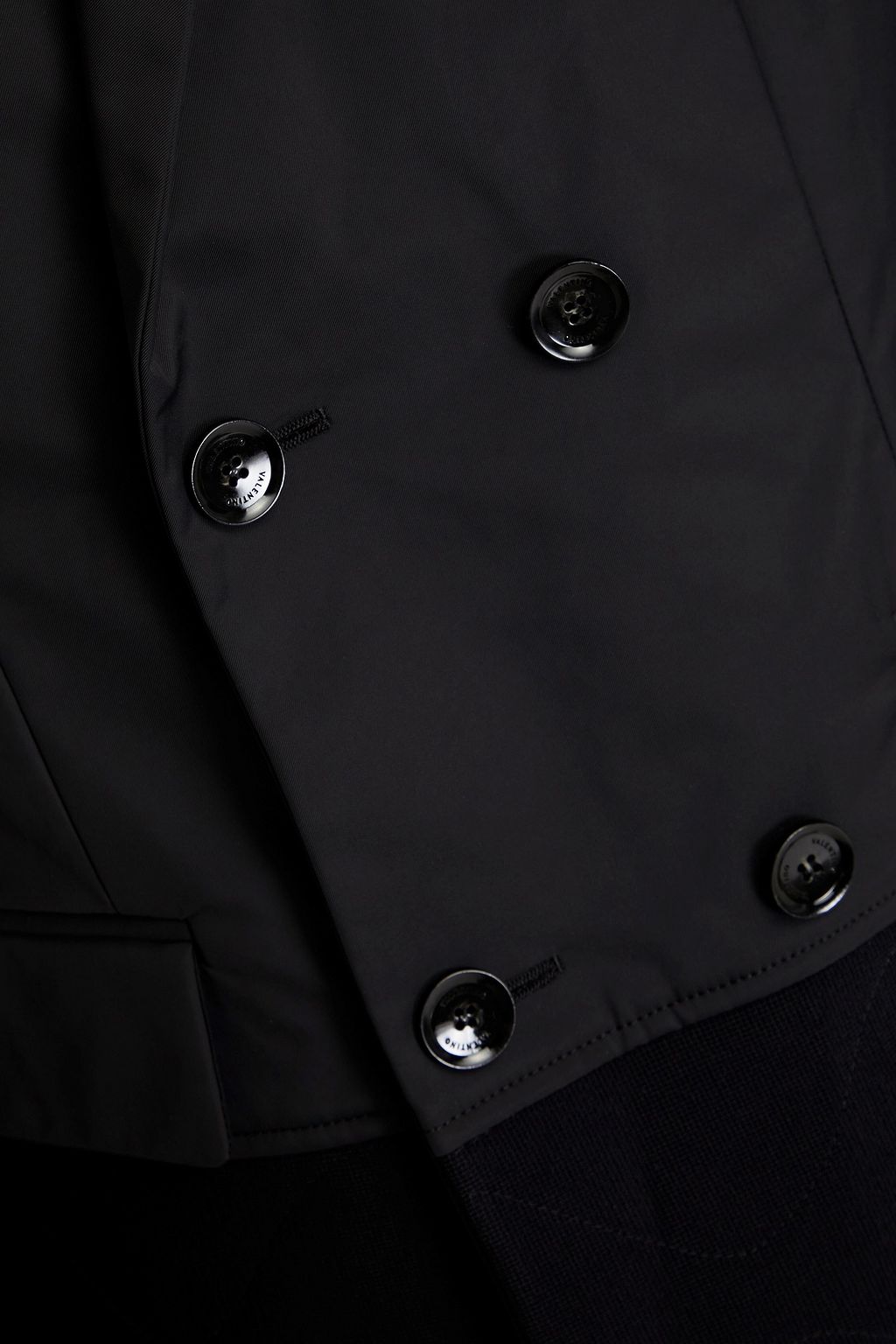 VALENTINO GARAVANI Double-breasted twill-paneled drill blazer