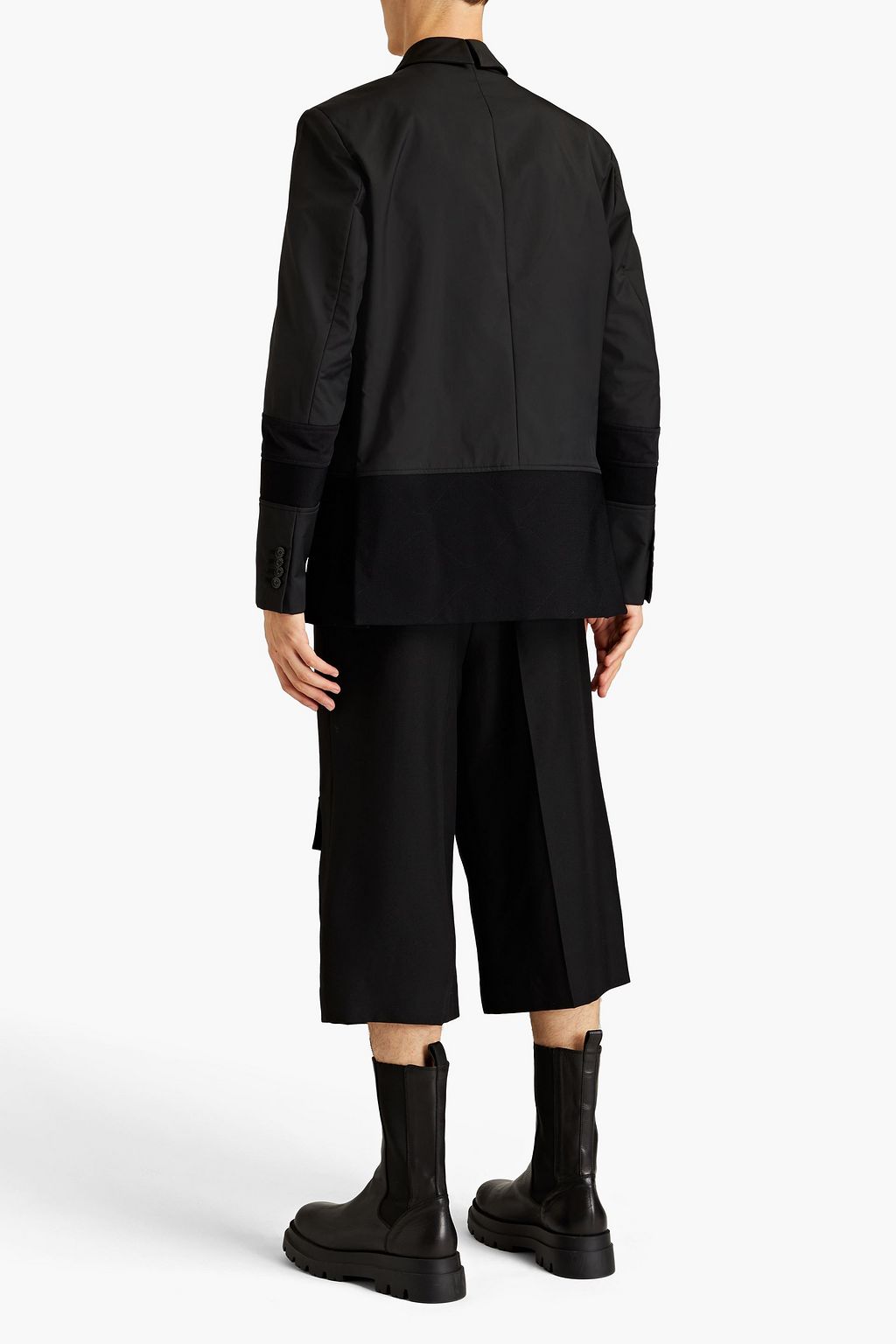 VALENTINO GARAVANI Double-breasted twill-paneled drill blazer