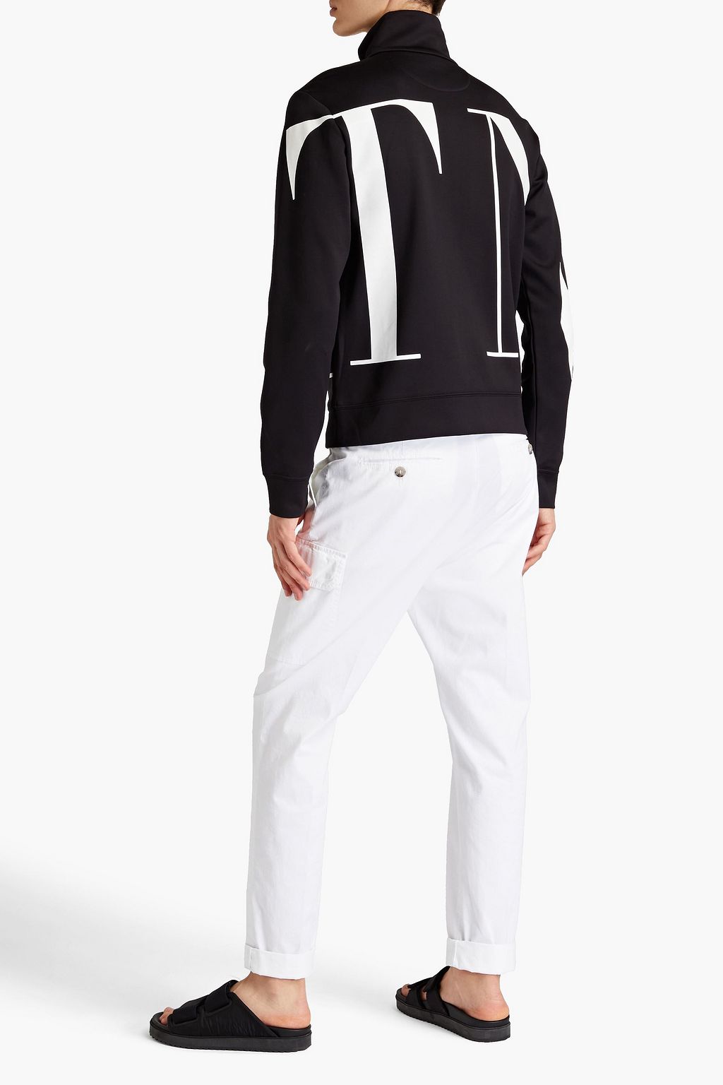 VALENTINO Logo-print stretch-ponte zip-up jacket
