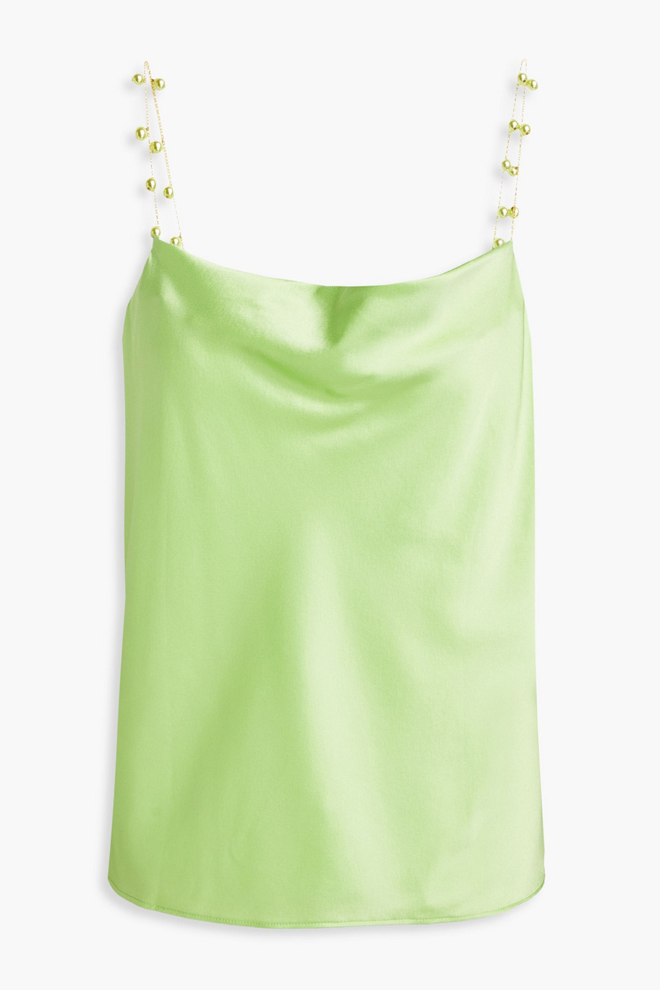 cami nyc - draped stretch-silk satin camisole - green - s