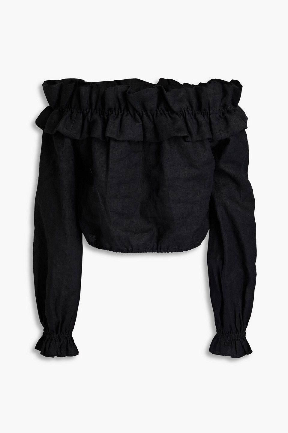 Cami NYC Cala off-the-shoulder cropped linen-gauze top