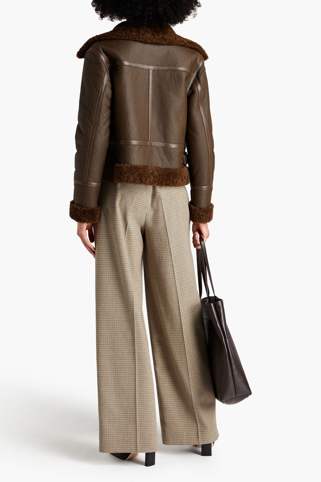 DOM GOOR Shearling biker jacket
