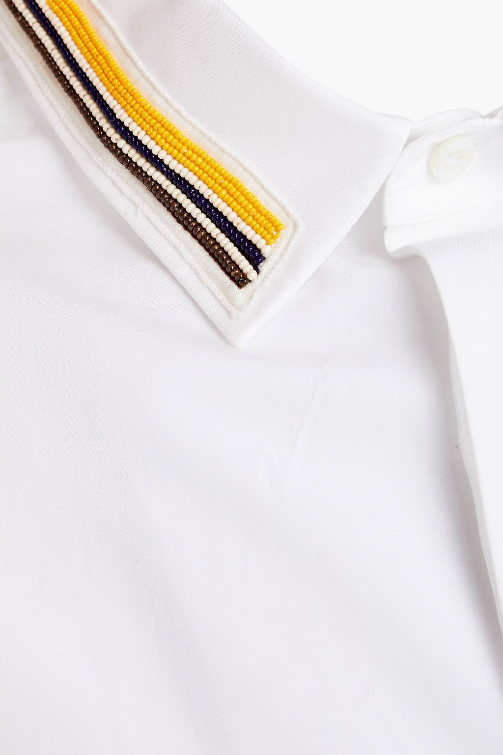 VALENTINO GARAVANI Bead-embellished cotton-poplin shirt