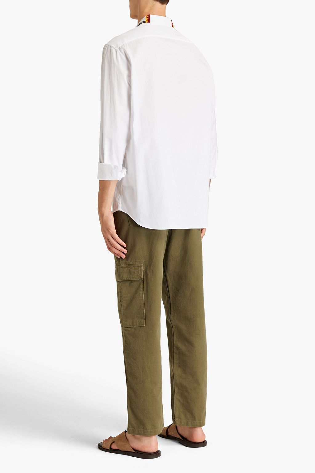 VALENTINO GARAVANI Bead-embellished cotton-poplin shirt