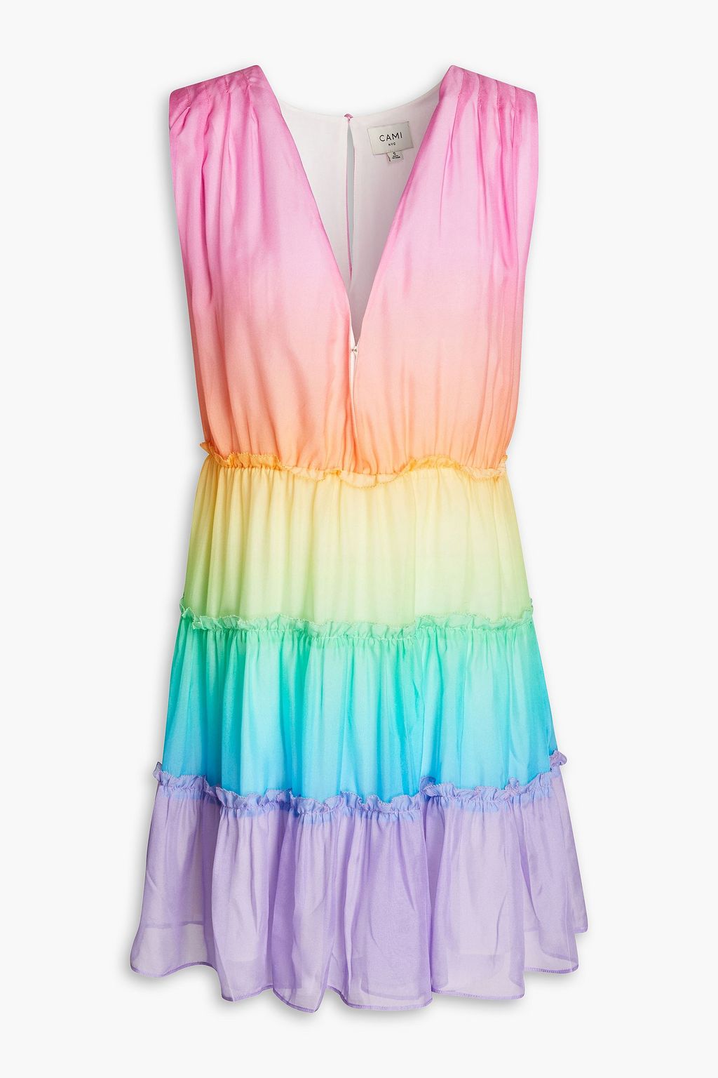 CAMI NYC Egle tiered silkchiffon mini dress THE
