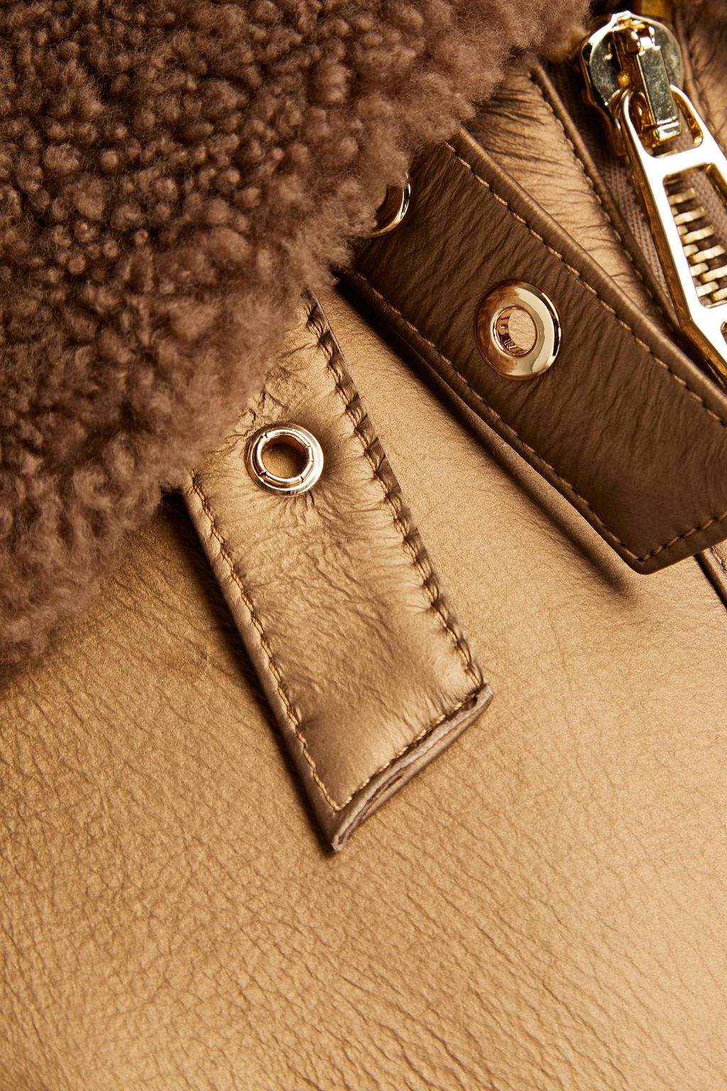 DOM GOOR Shearling biker jacket