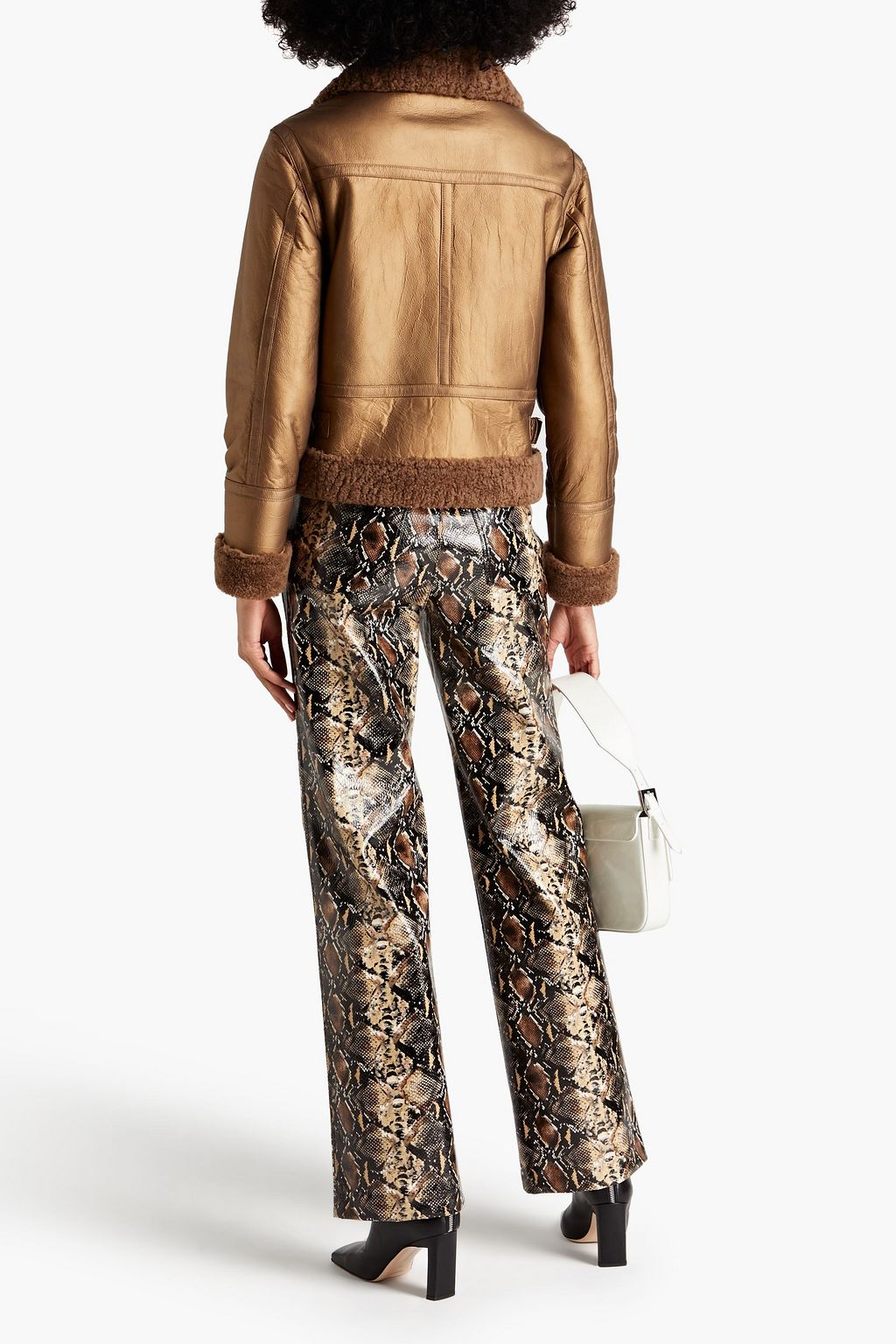 DOM GOOR Shearling biker jacket