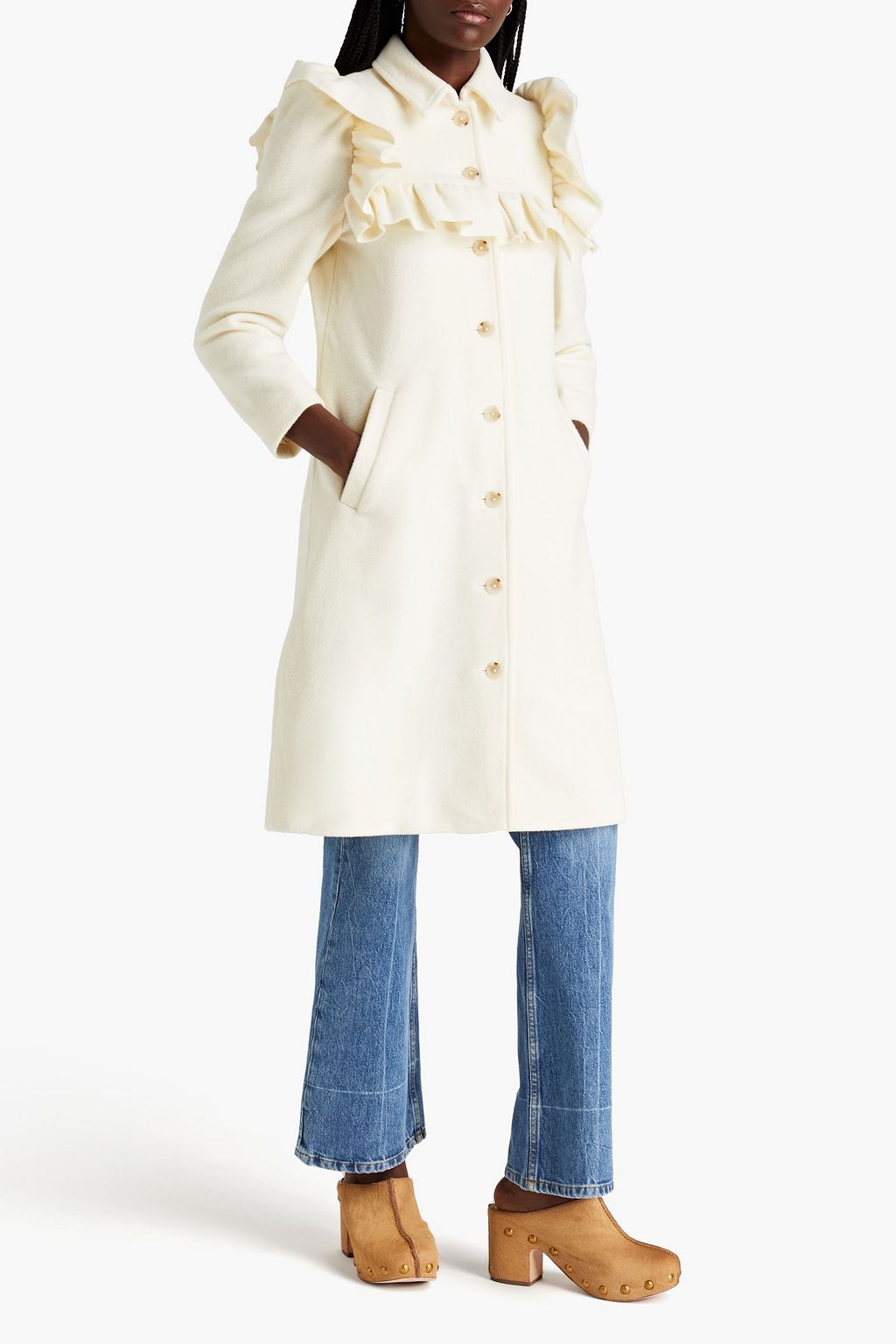CAMI NYC Viera ruffled woolfelt coat THE