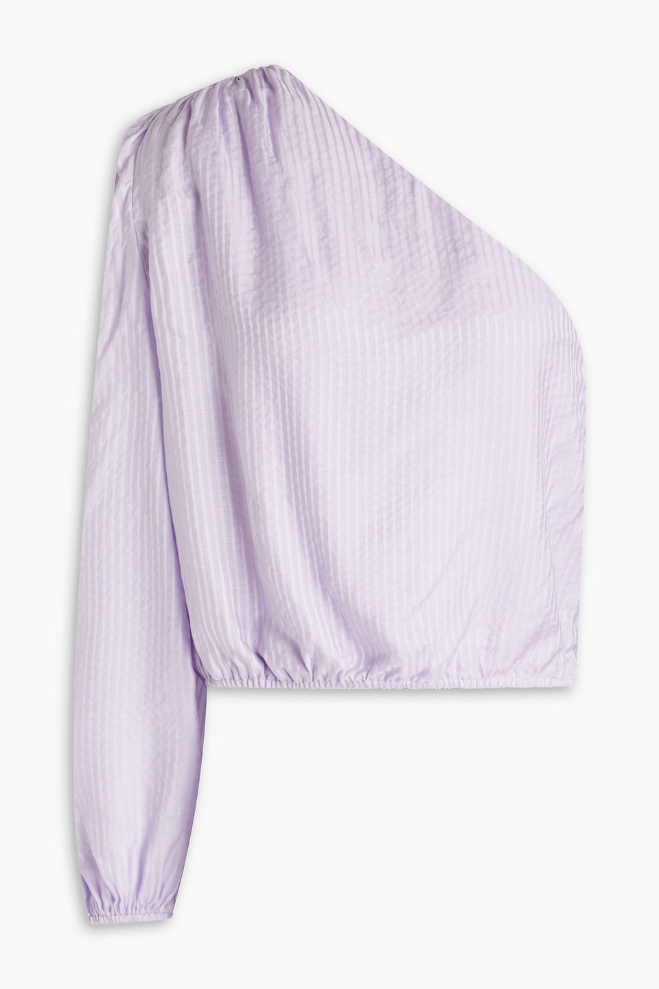 Cami NYC Lenore one-shoulder striped cotton and silk-blend top