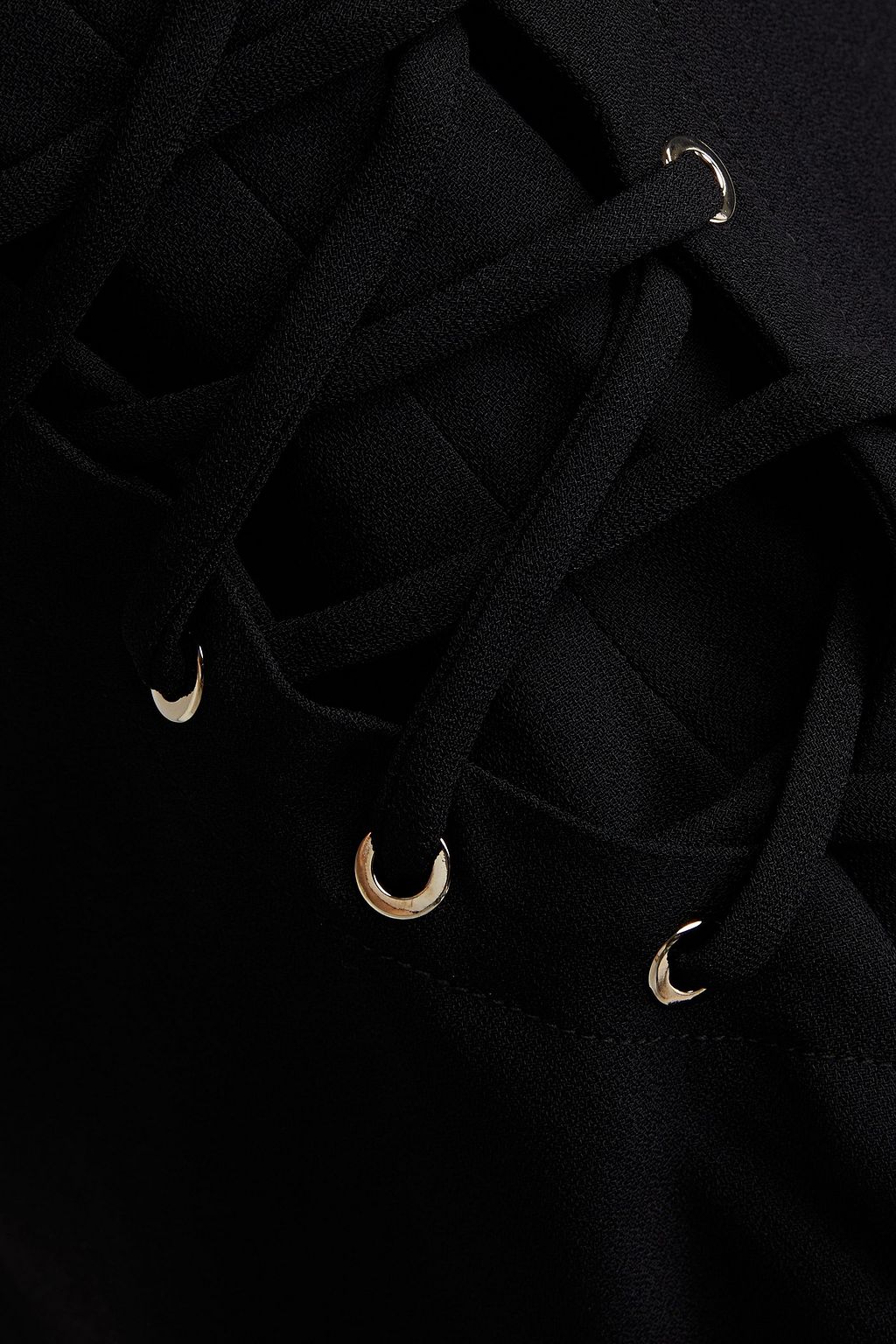 NICHOLAS Wrap-effect lace-up crepe mini dress