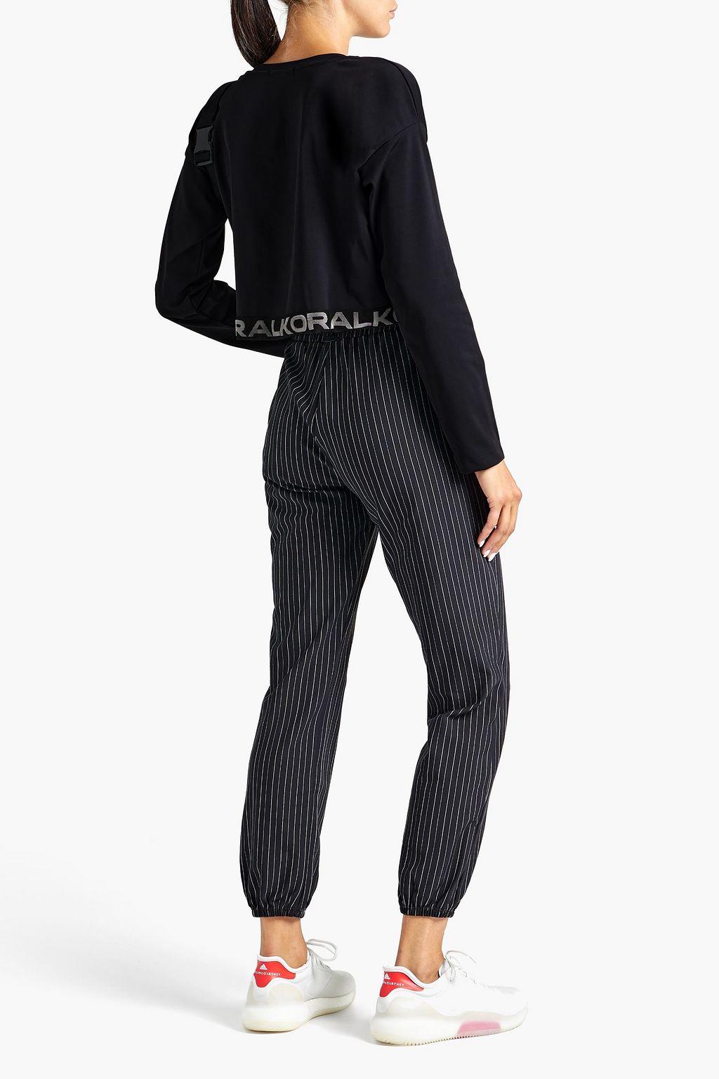 KORAL Valor appliquéd cropped jersey top