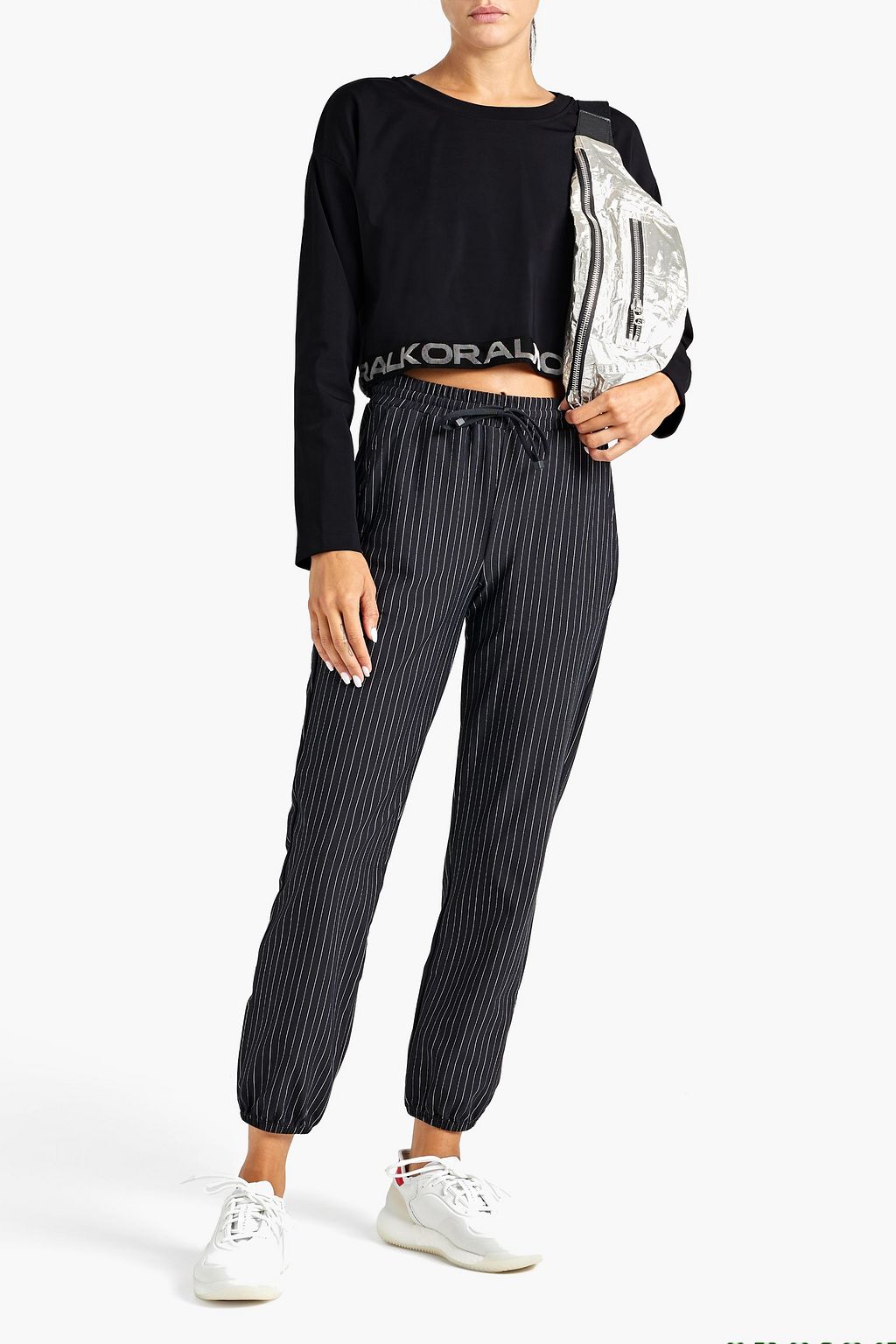KORAL Valor appliquéd cropped jersey top