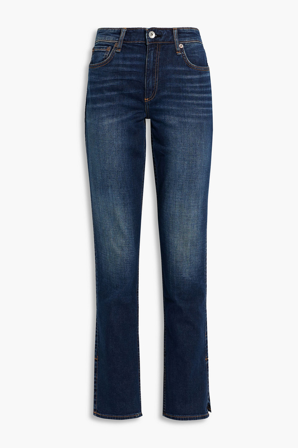 High-rise straight-leg jeans