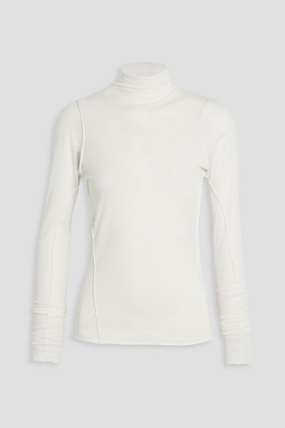 rag & bone - gaia organic cotton-jersey turtleneck top - white - xs