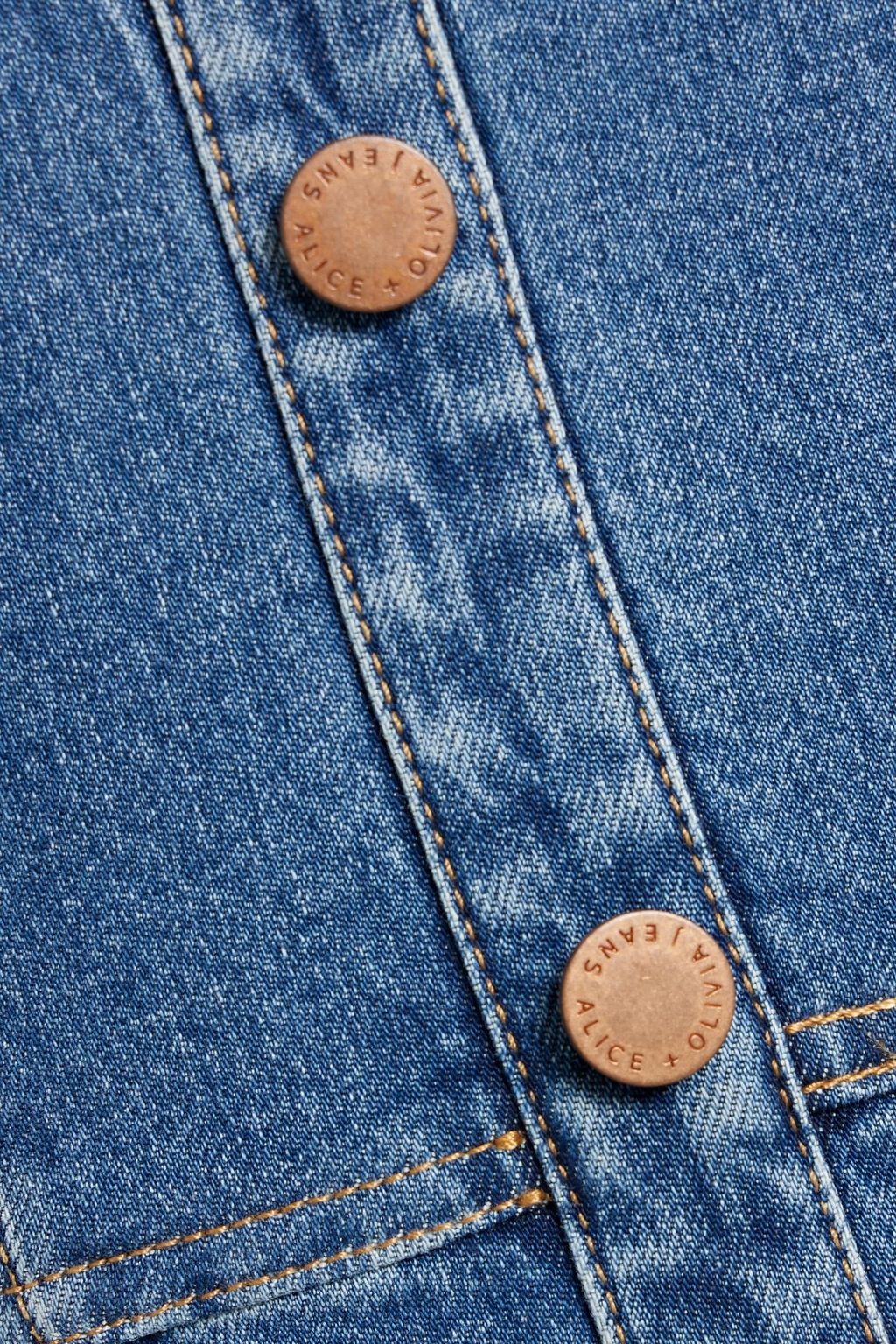 ALICE + OLIVIA JEANS Janessa shirred denim mini dress