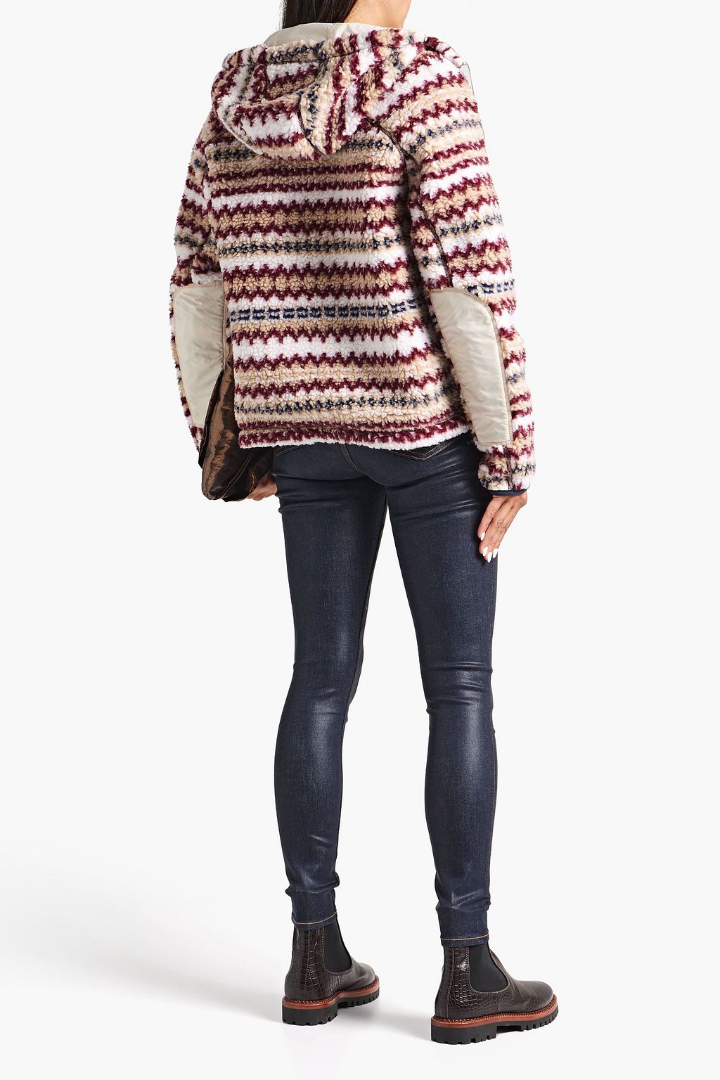 RAG & BONE Fair Isle faux shearling hooded jacket