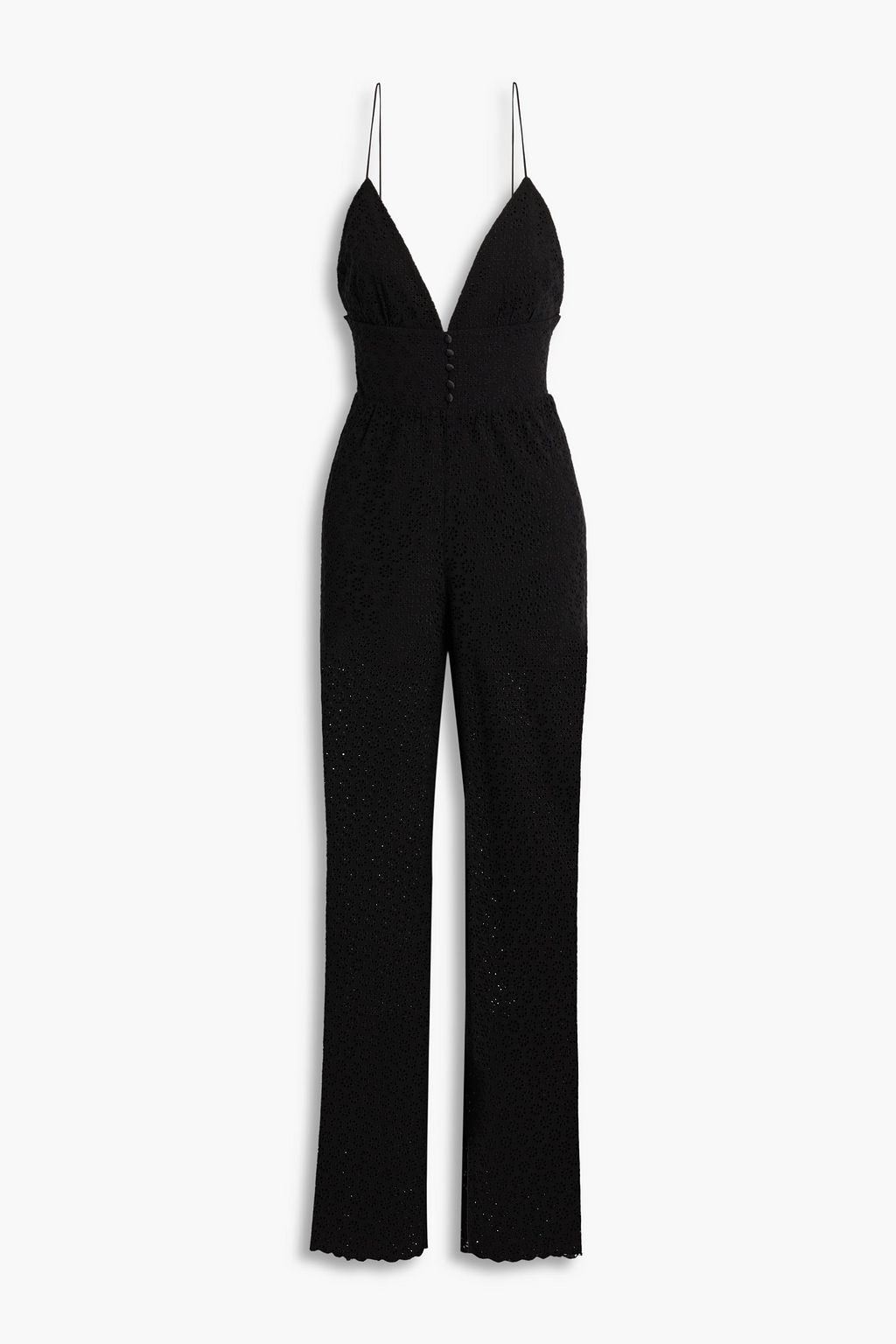 ALICE + OLIVIA Tilly smocked broderie anglaise wide-leg jumpsuit | THE ...