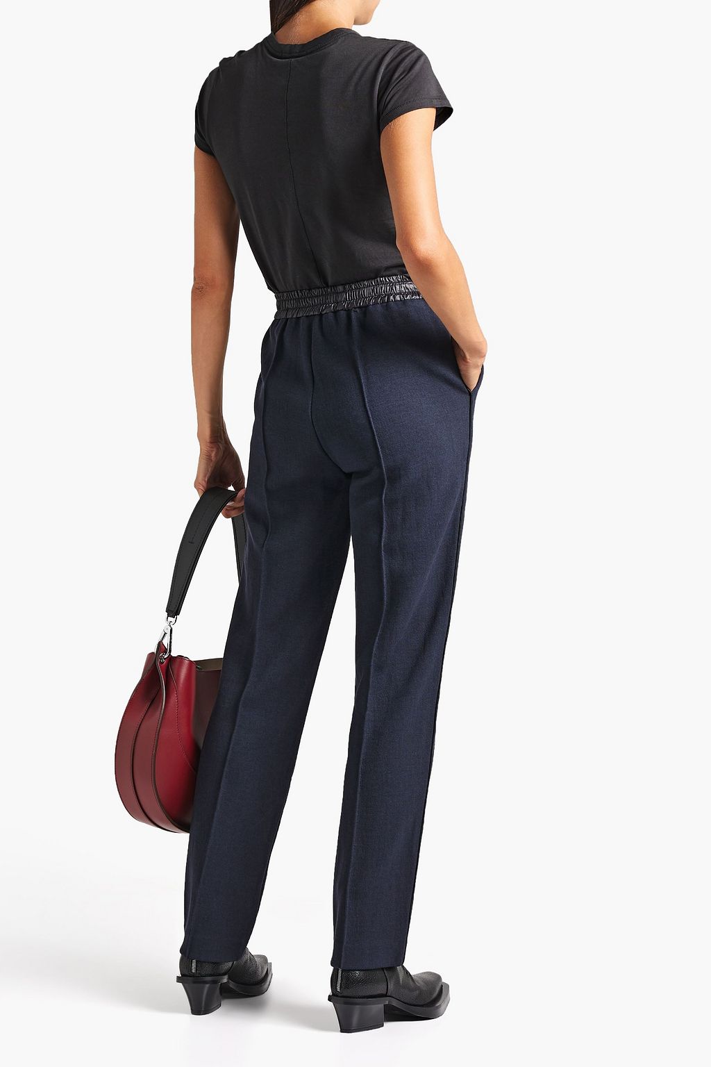 RAG & BONE Farris shell-trimmed jersey straight-leg pants