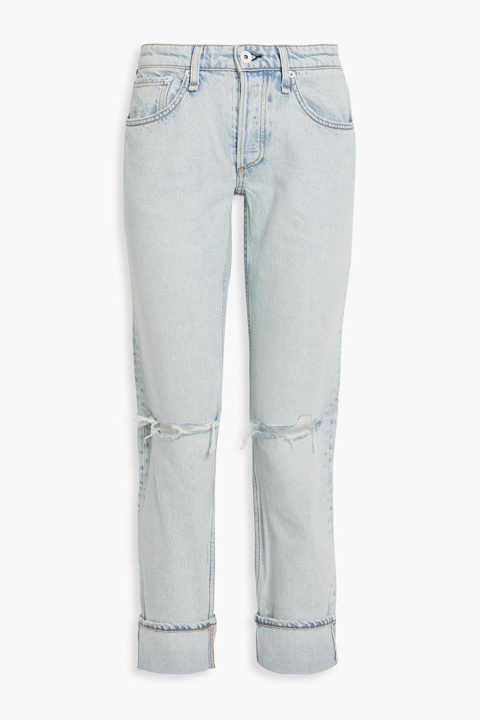 Rag & Bone Rochelle Distressed Boyfriend Jeans In Light Denim