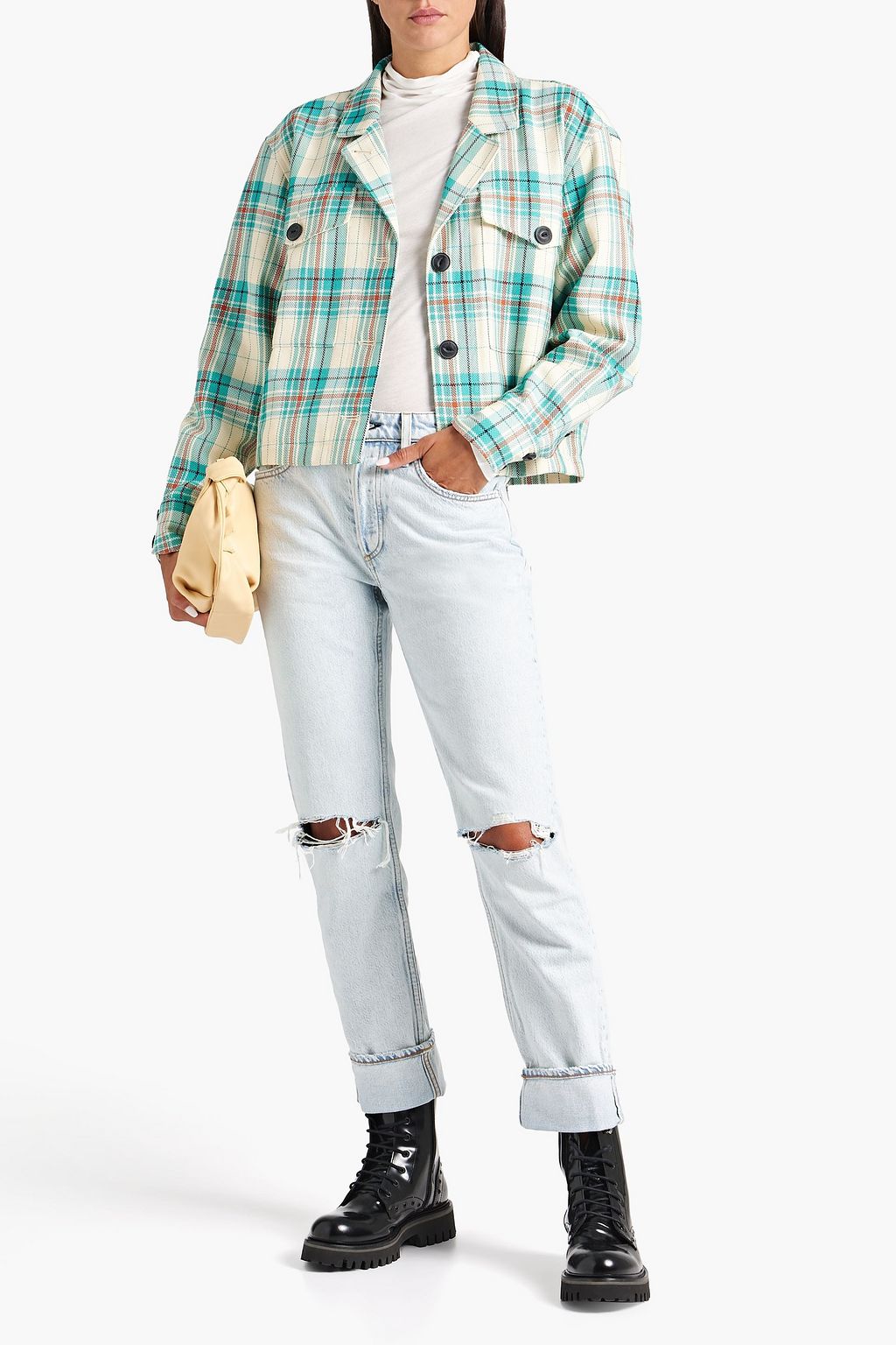 RAG & BONE ミッドライズ ボーイフレンド ジーンズ ダメージ加工