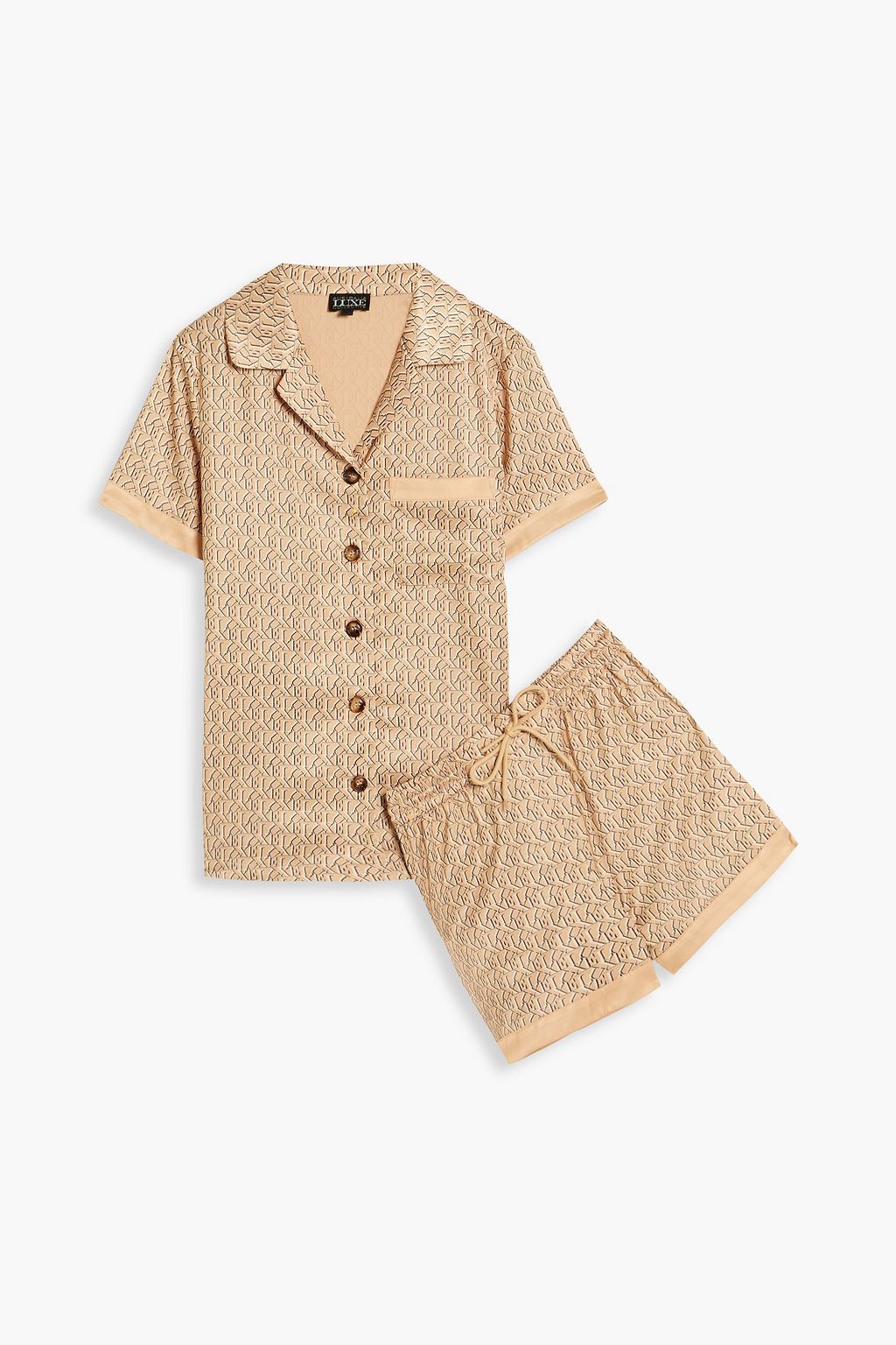 Exceptional logo print satin pajama set