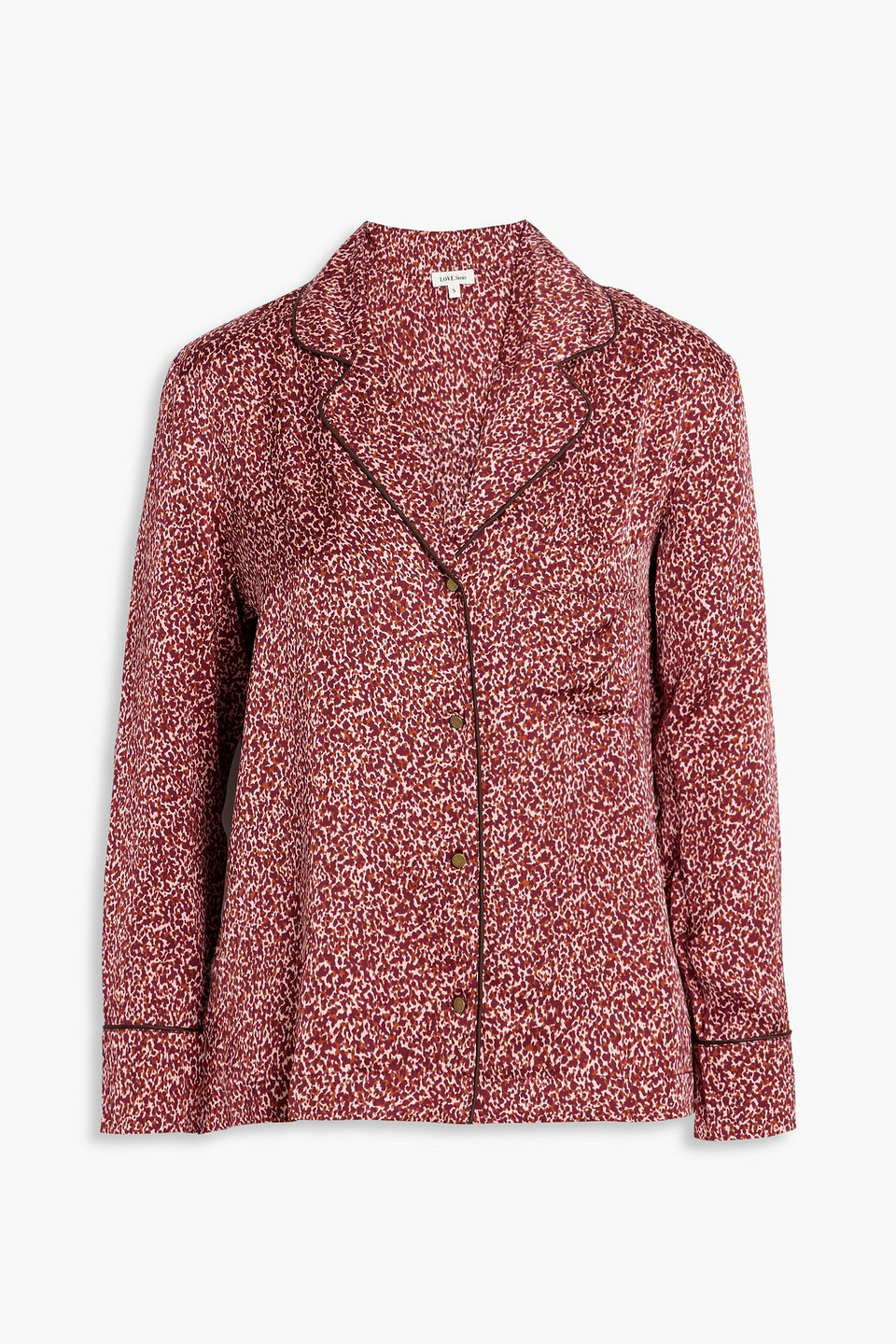 Jude printed satin pajama top