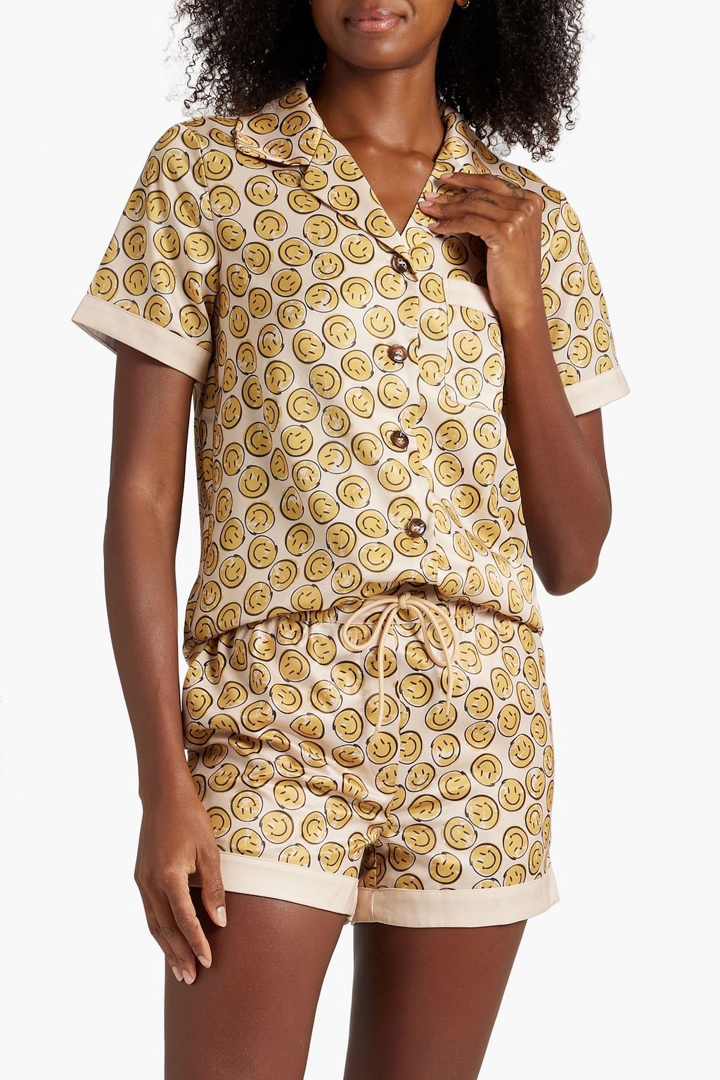 AUSTRALIA LUXE COLLECTIVE Exceptional Smiles printed satin pajama set