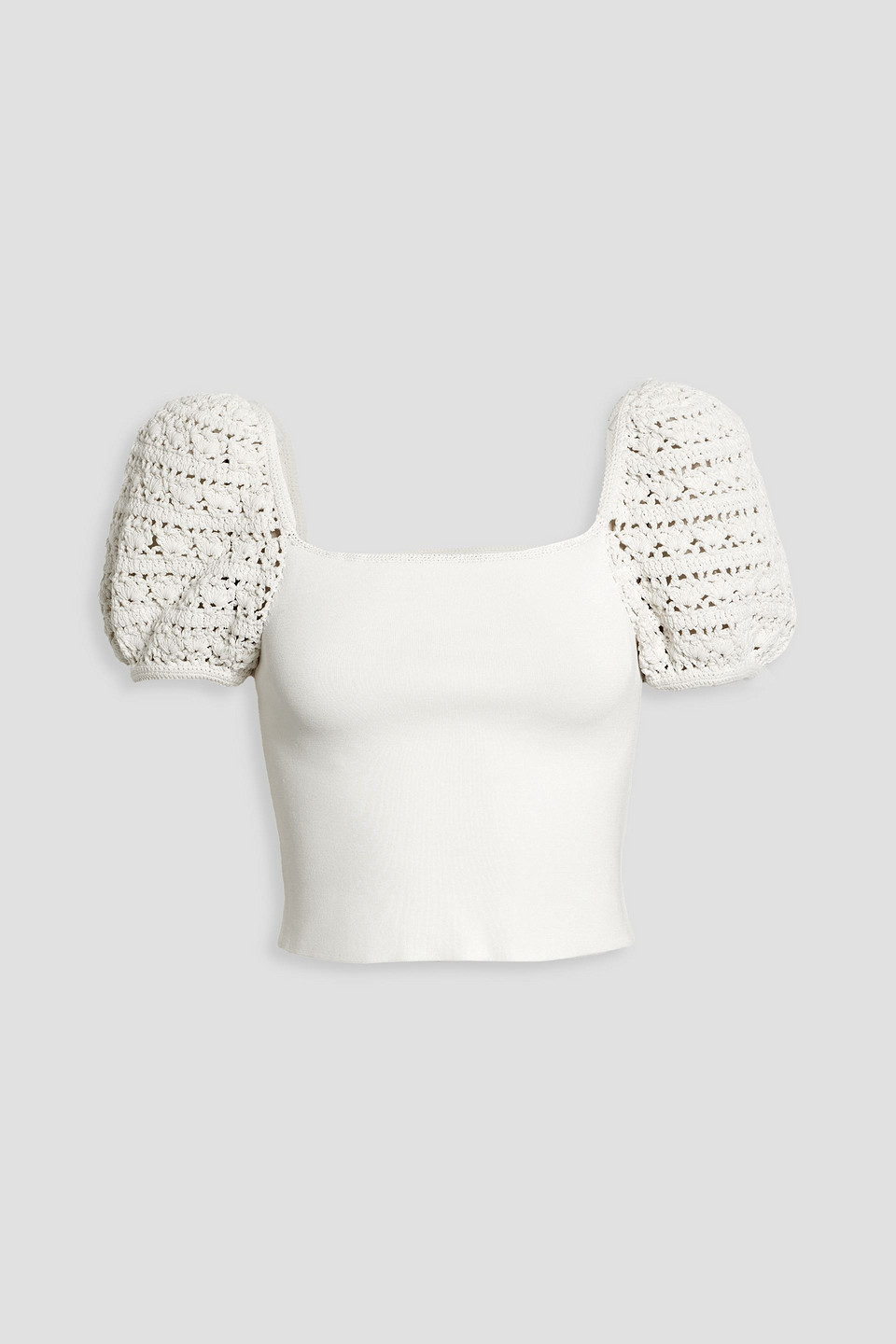 Alice And Olivia Caley Crop Top In Off-white