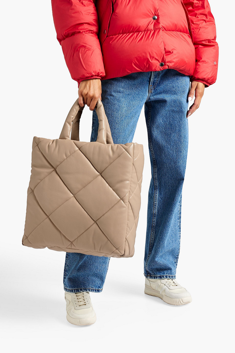 STAND STUDIO ASSANTE DIAMOND QUILTED FAUX LEATHER TOTE