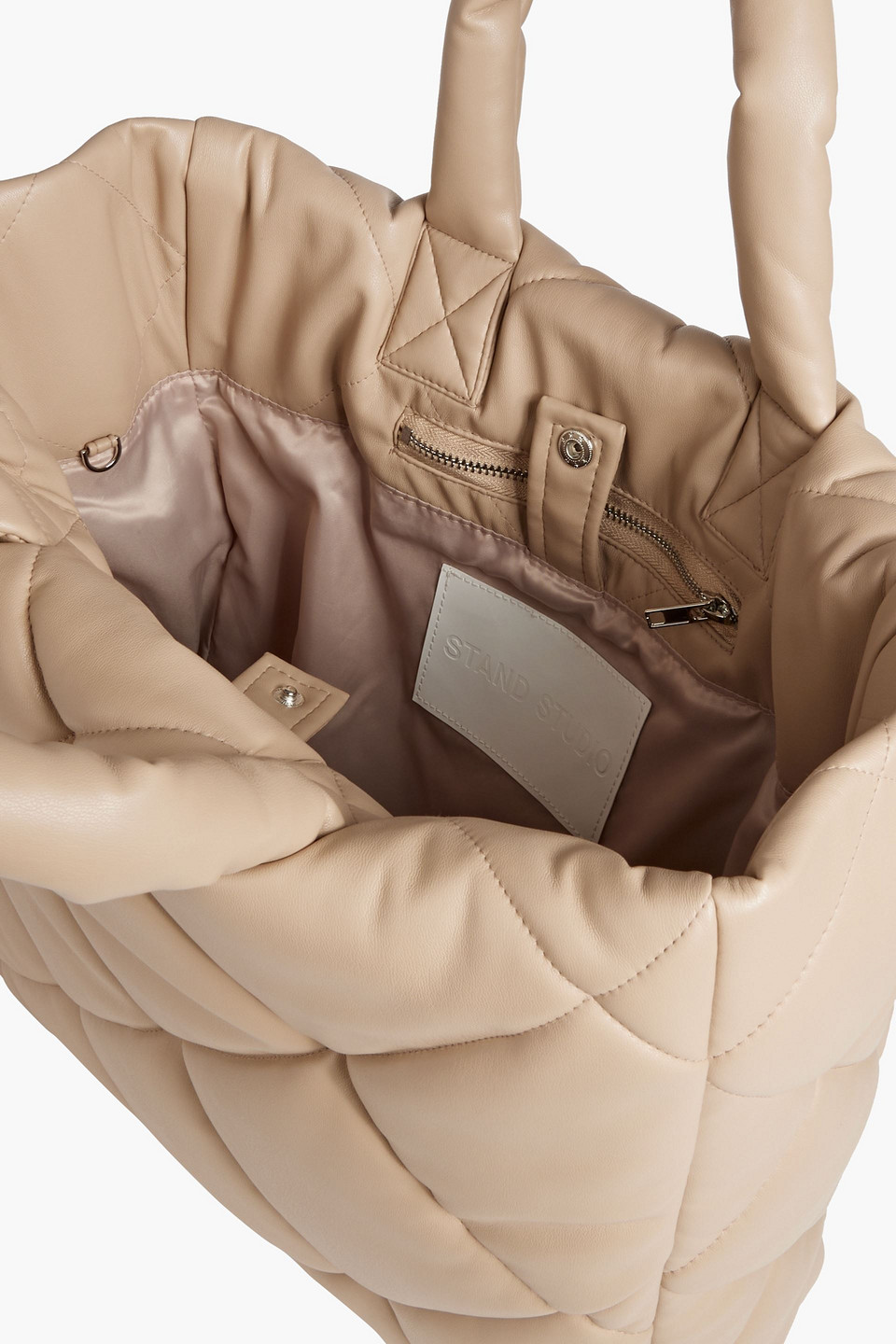 STAND STUDIO ASSANTE DIAMOND QUILTED FAUX LEATHER TOTE