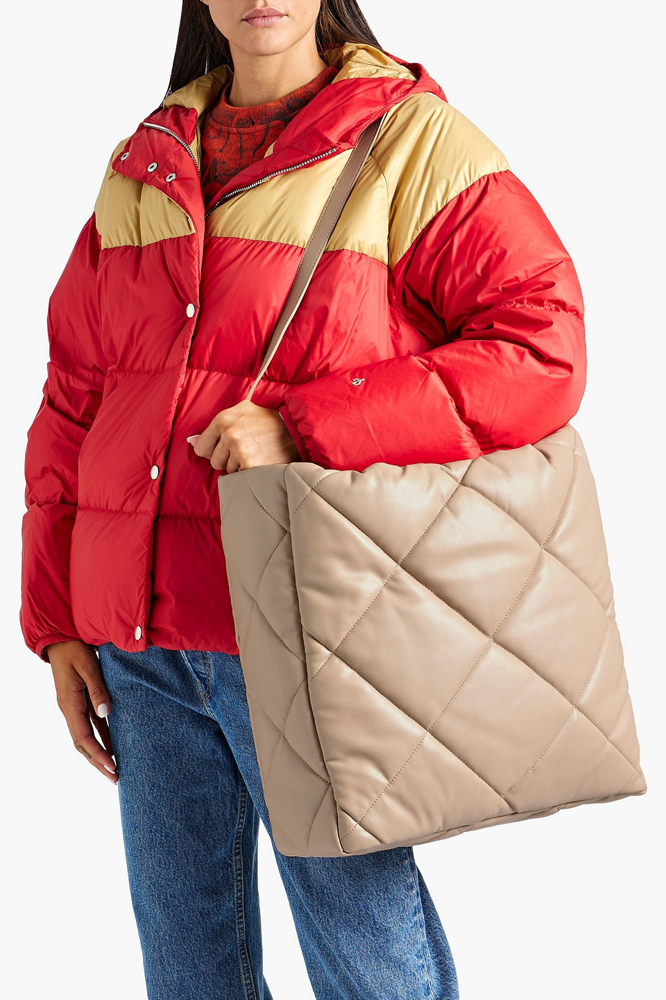 STAND STUDIO ASSANTE DIAMOND QUILTED FAUX LEATHER TOTE