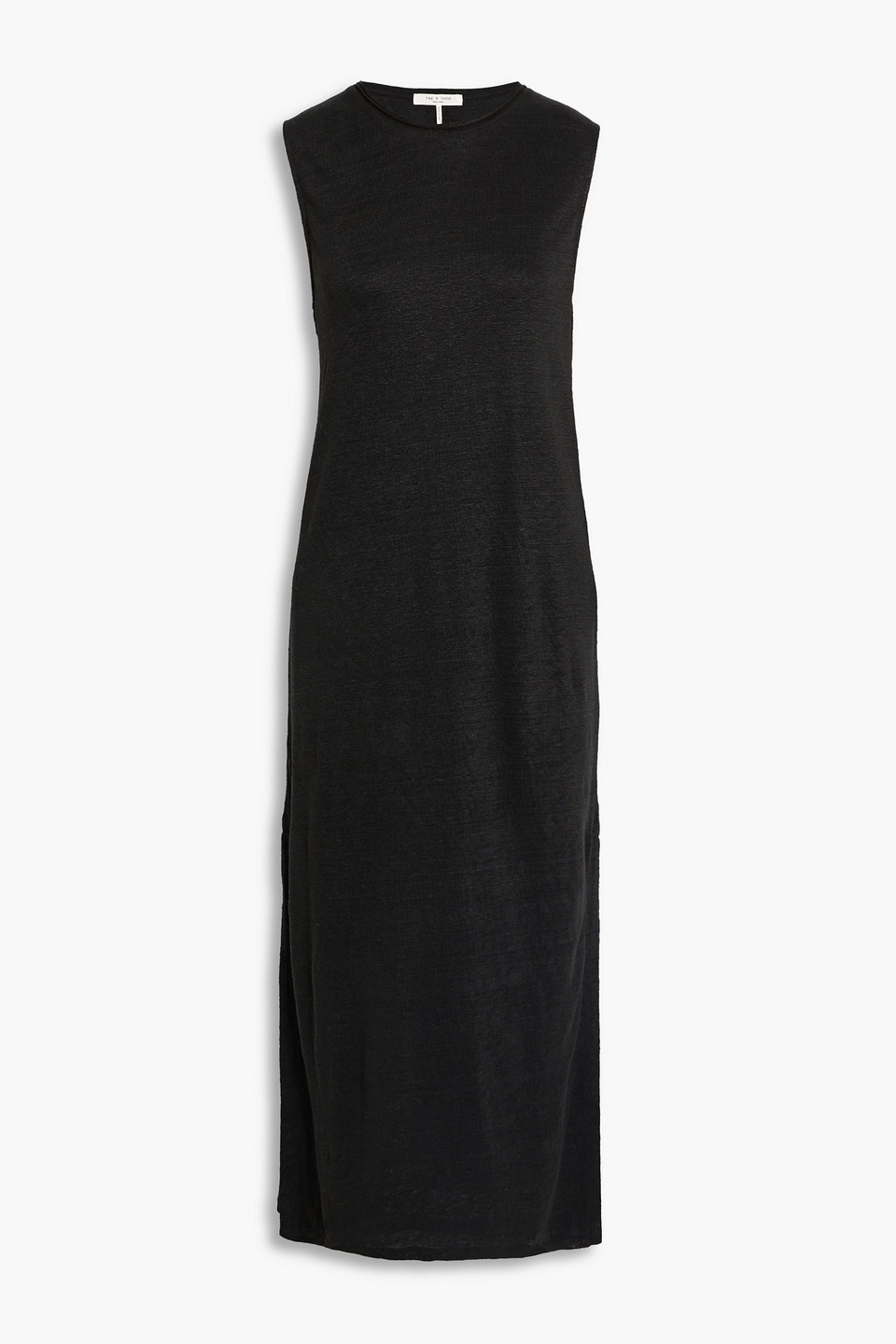 Rag & Bone Linen Midi Dress In Black