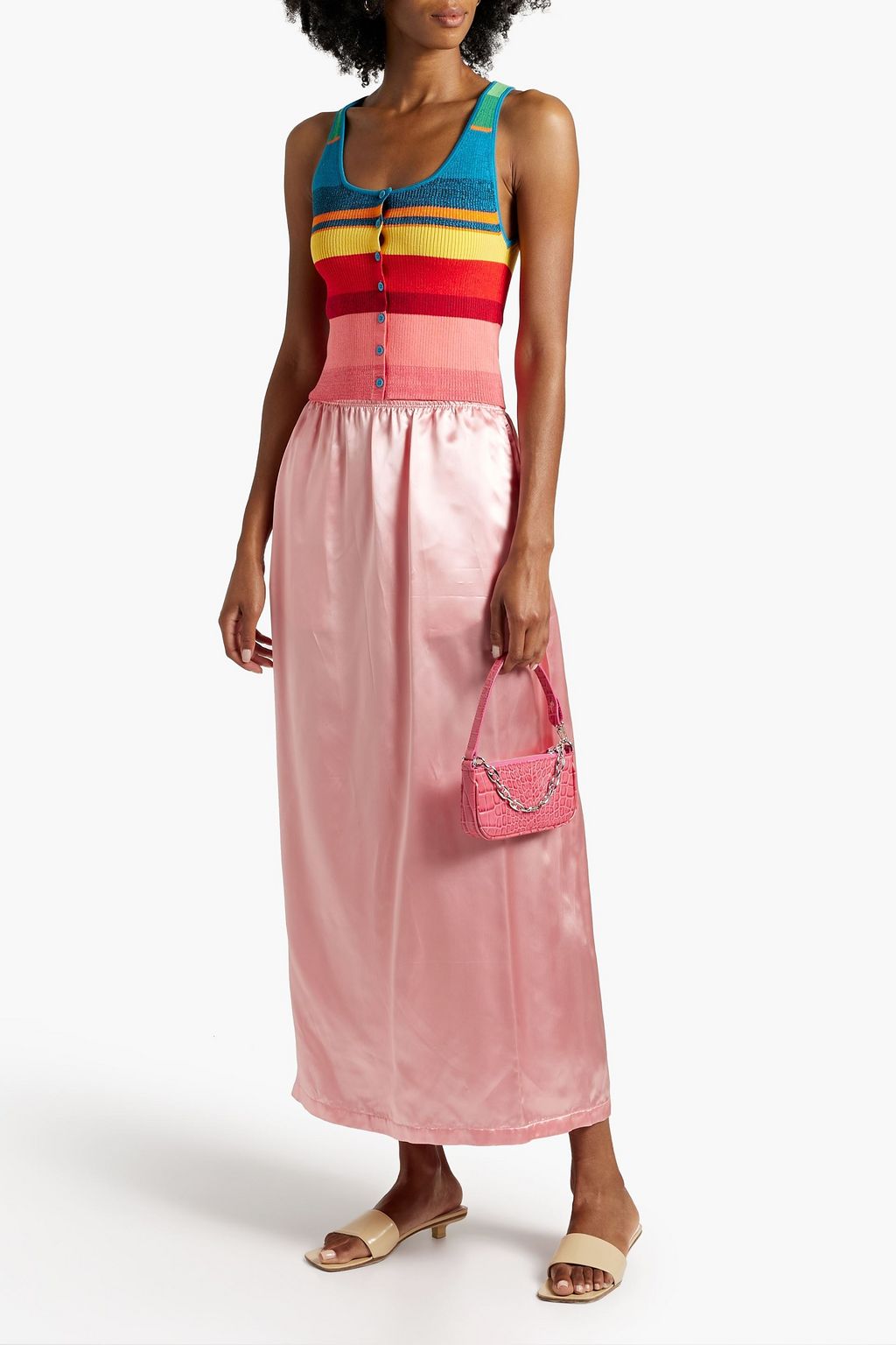 ALICE + OLIVIA Daryn striped ribbed-knit tank