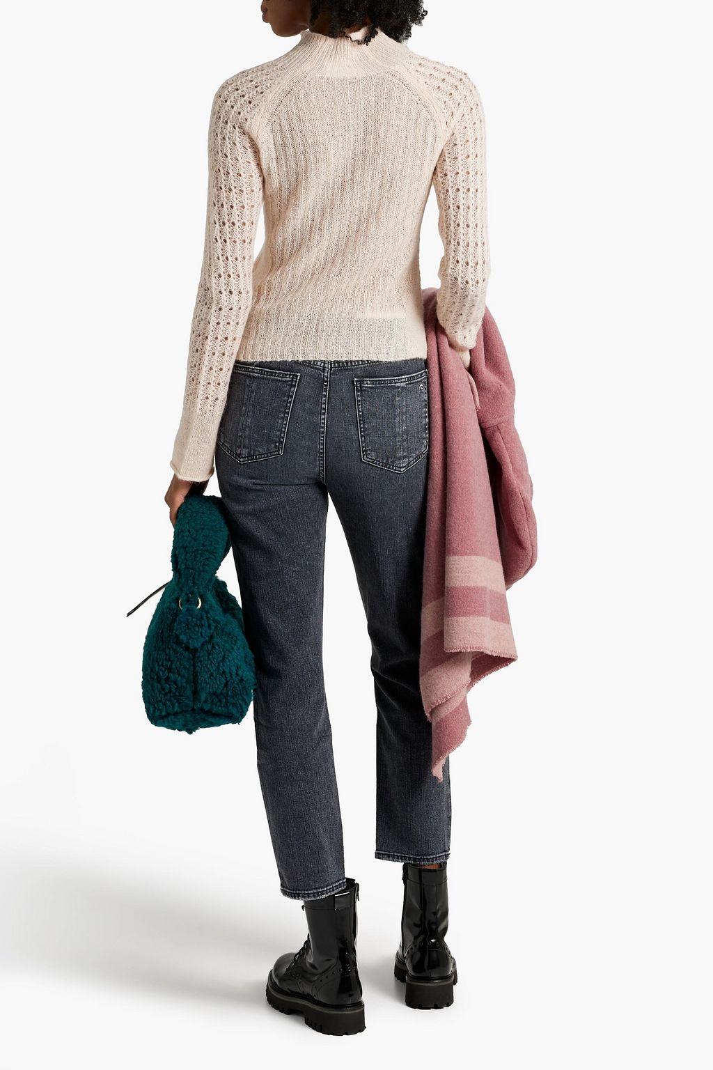 RAG & BONE Nina cropped distressed mid-rise skinny jeans
