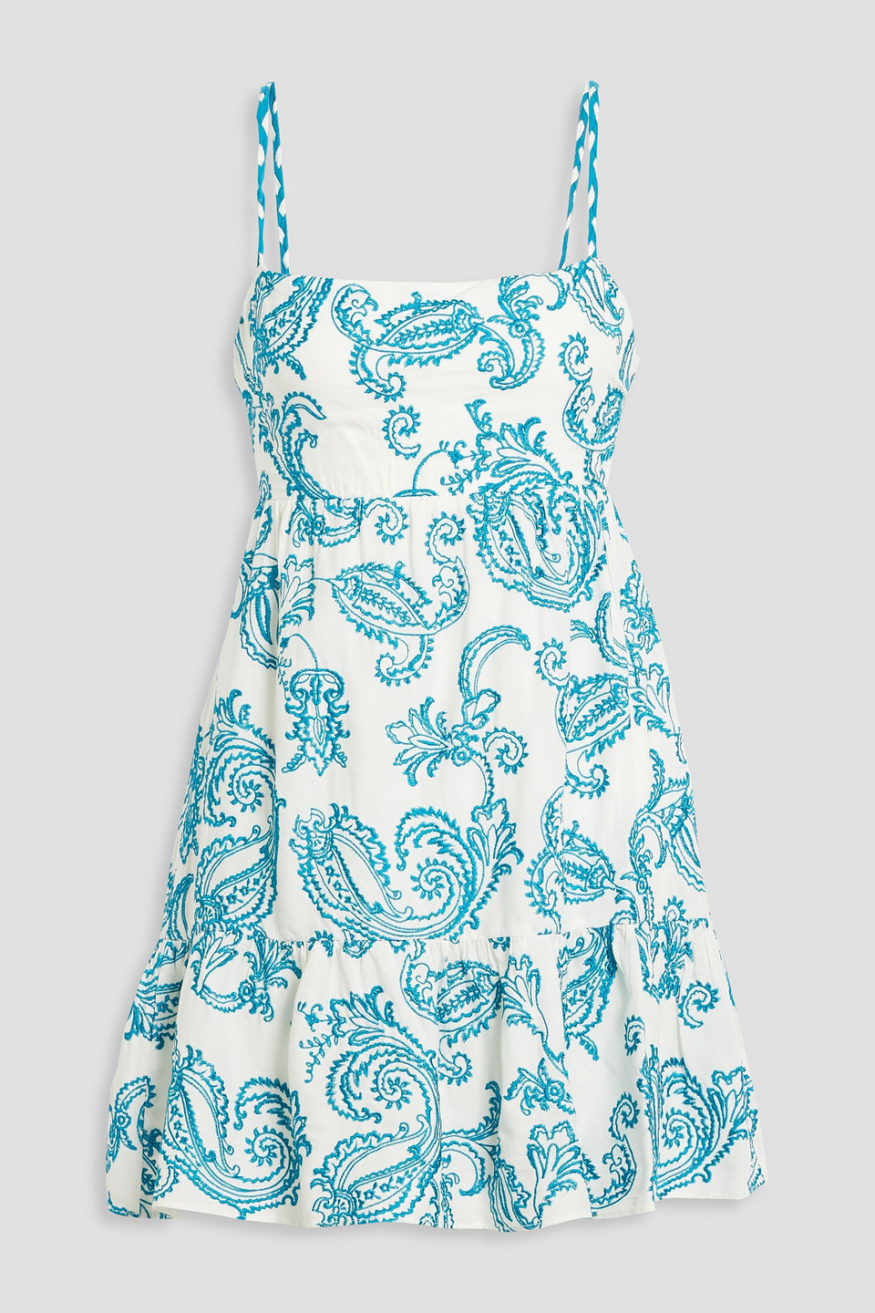 knee length dresses for ladies Floral Sequin Embroidered Mini Tiered Shirt Dress Women's Party Dress –  CentPrime main image 0