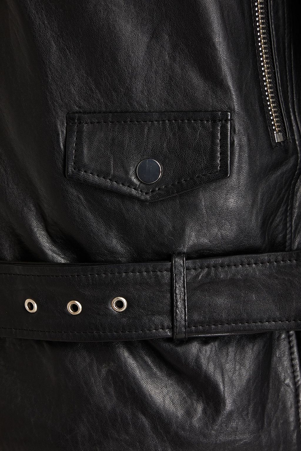 MUUBAA Petra belted leather biker jacket