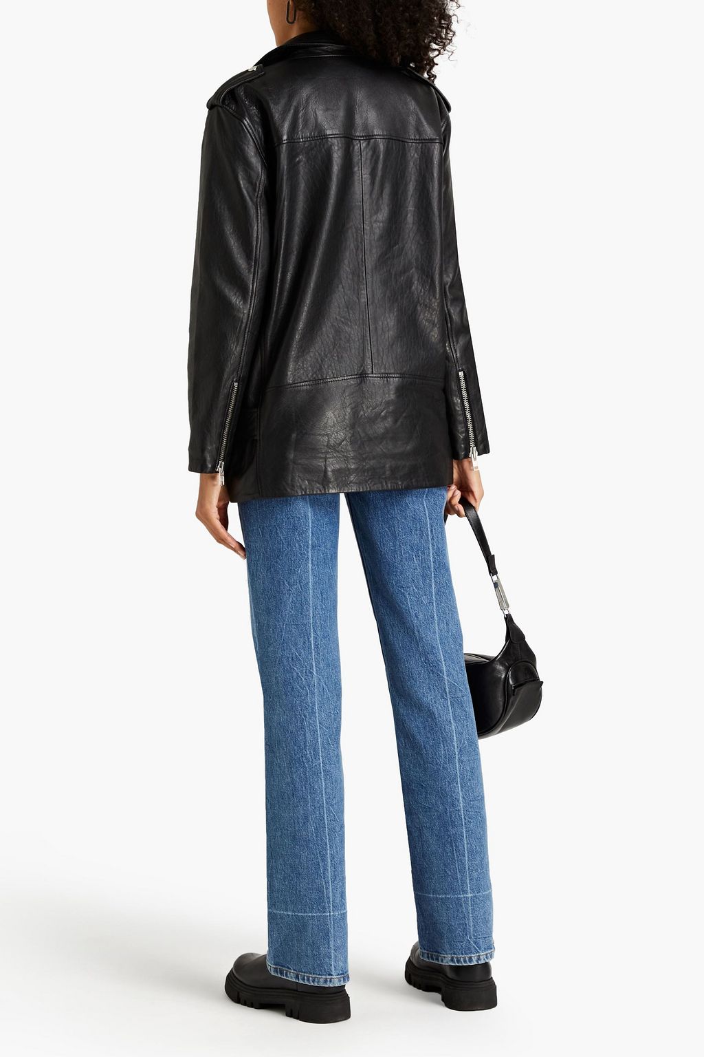 MUUBAA Petra belted leather biker jacket | THE OUTNET