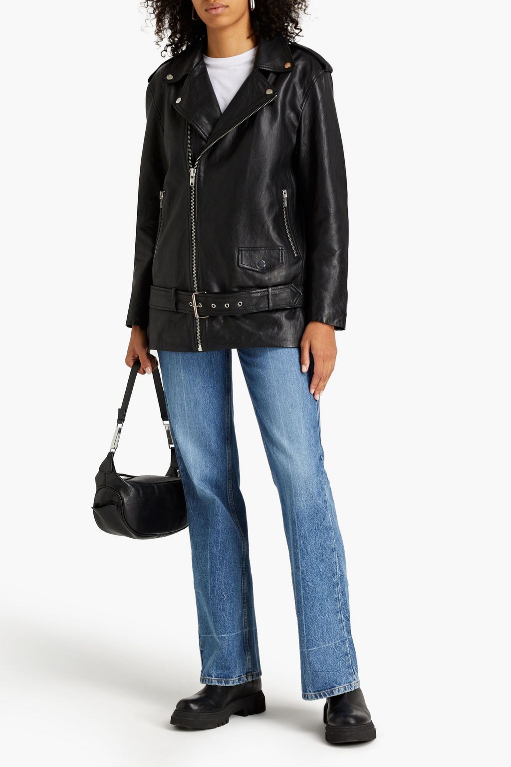 MUUBAA Petra belted leather biker jacket