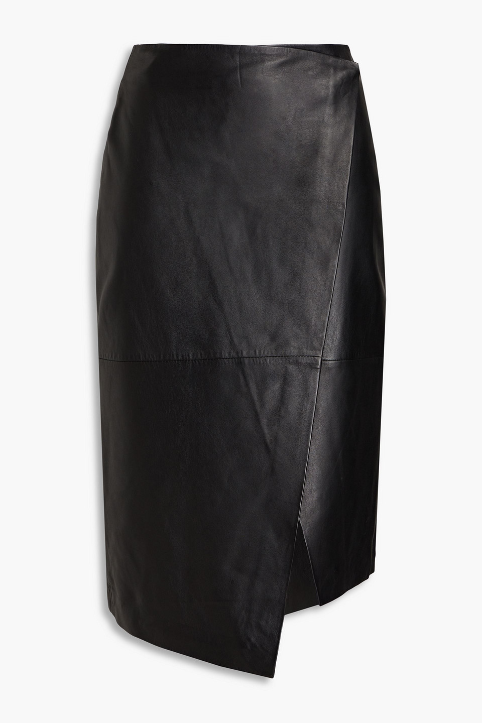 Muubaa Thyra asymmetric leather wrap skirt
