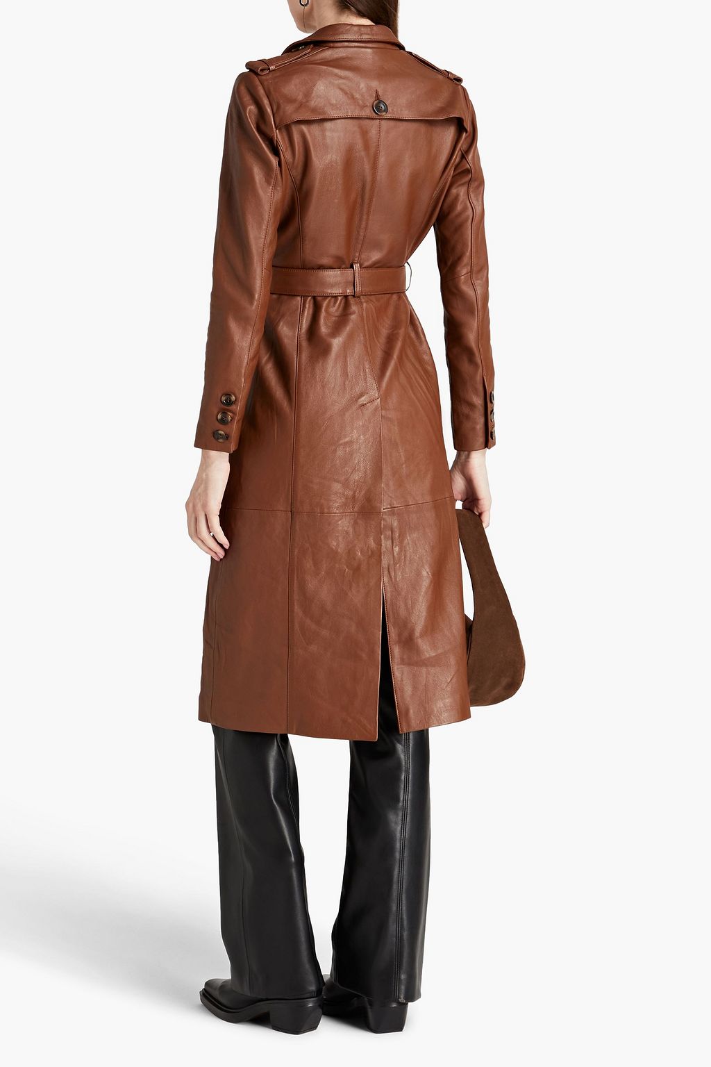 MUUBAA Belted leather trench coat