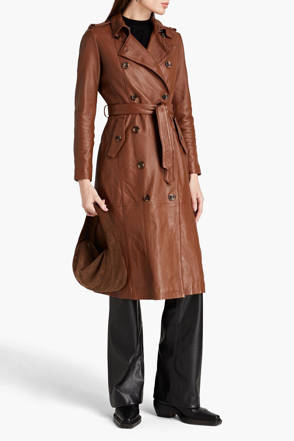 MUUBAA Belted leather trench coat