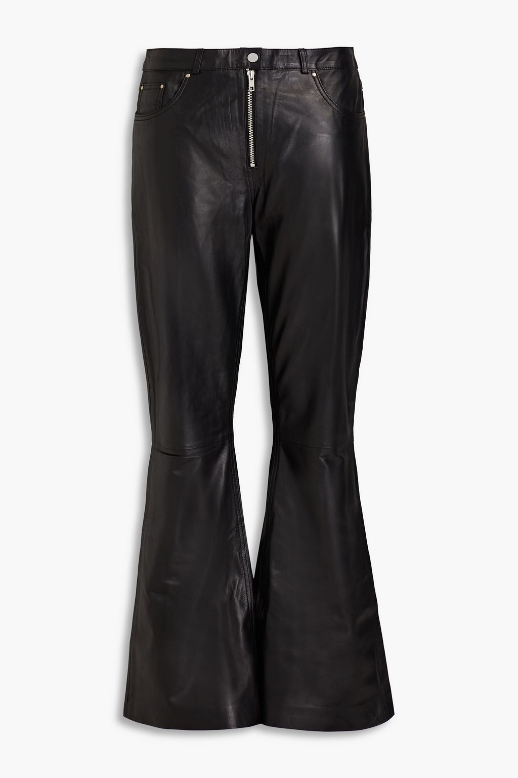 Leather flared pants
