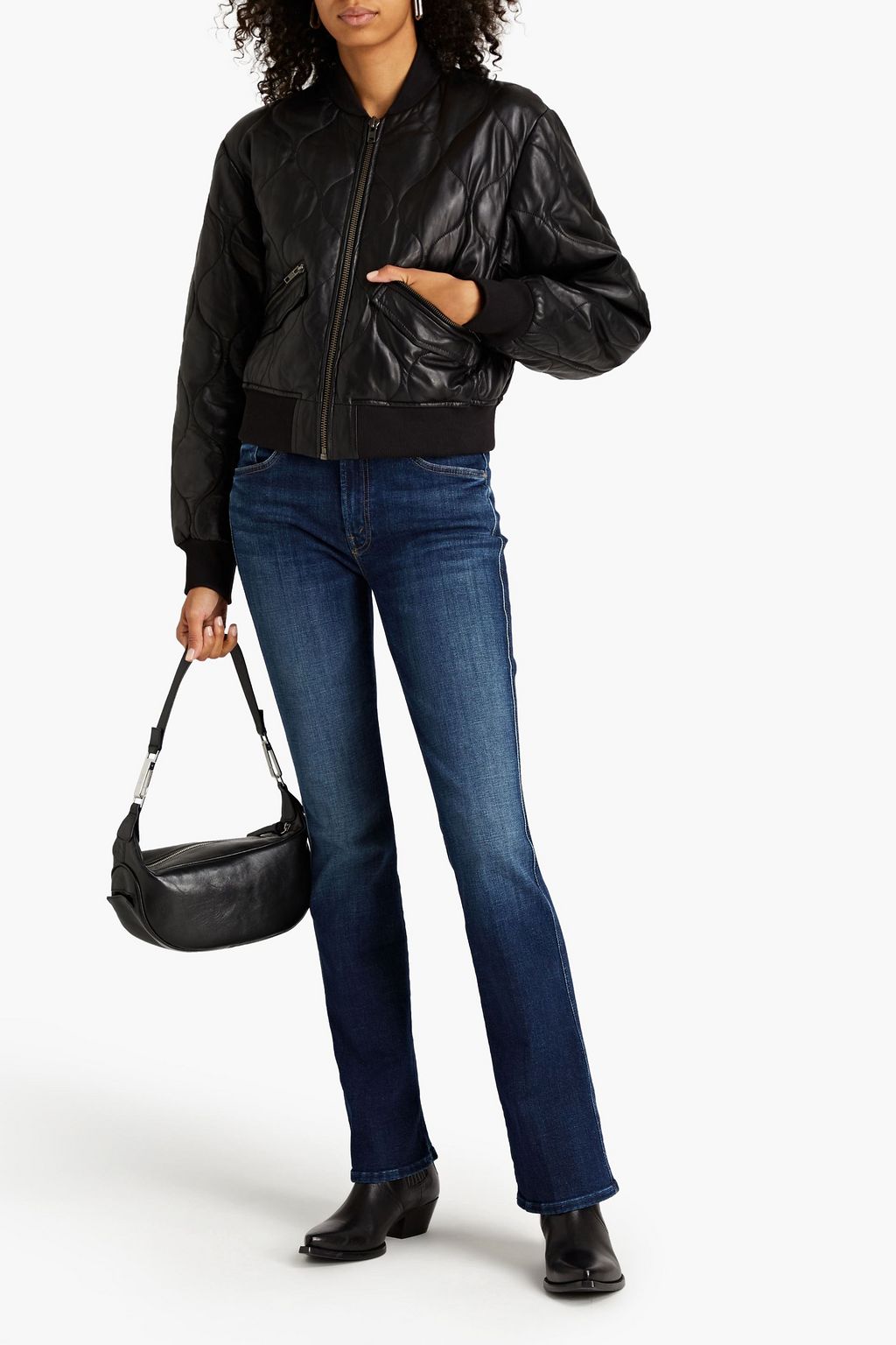 MUUBAA Quilted leather bomber jacket